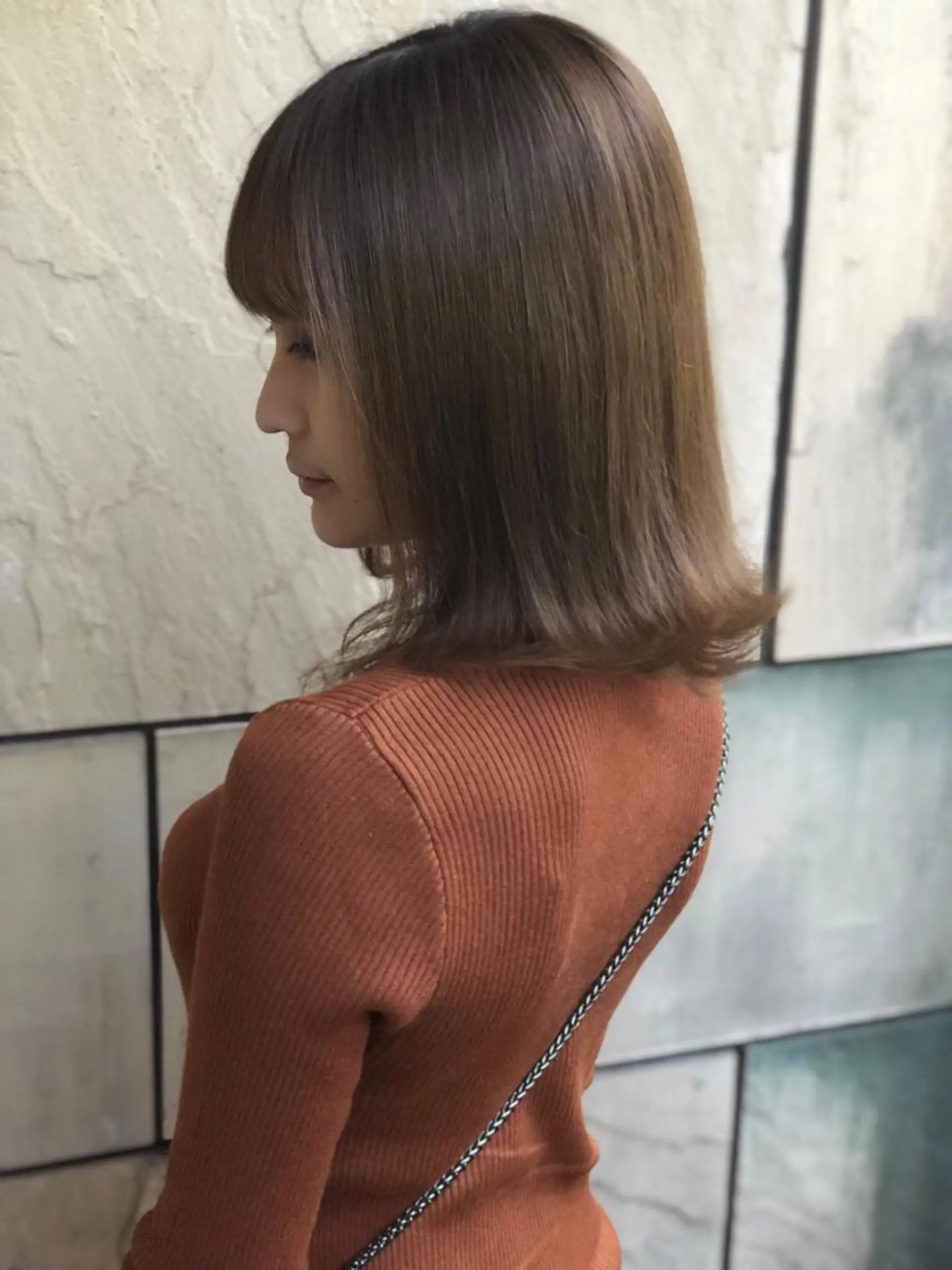 ミディアム カラー 透明感カラー ボブ カット ヘアカラー トリートメント エフェクトブリーチ エクステhiroのヘアスタイル