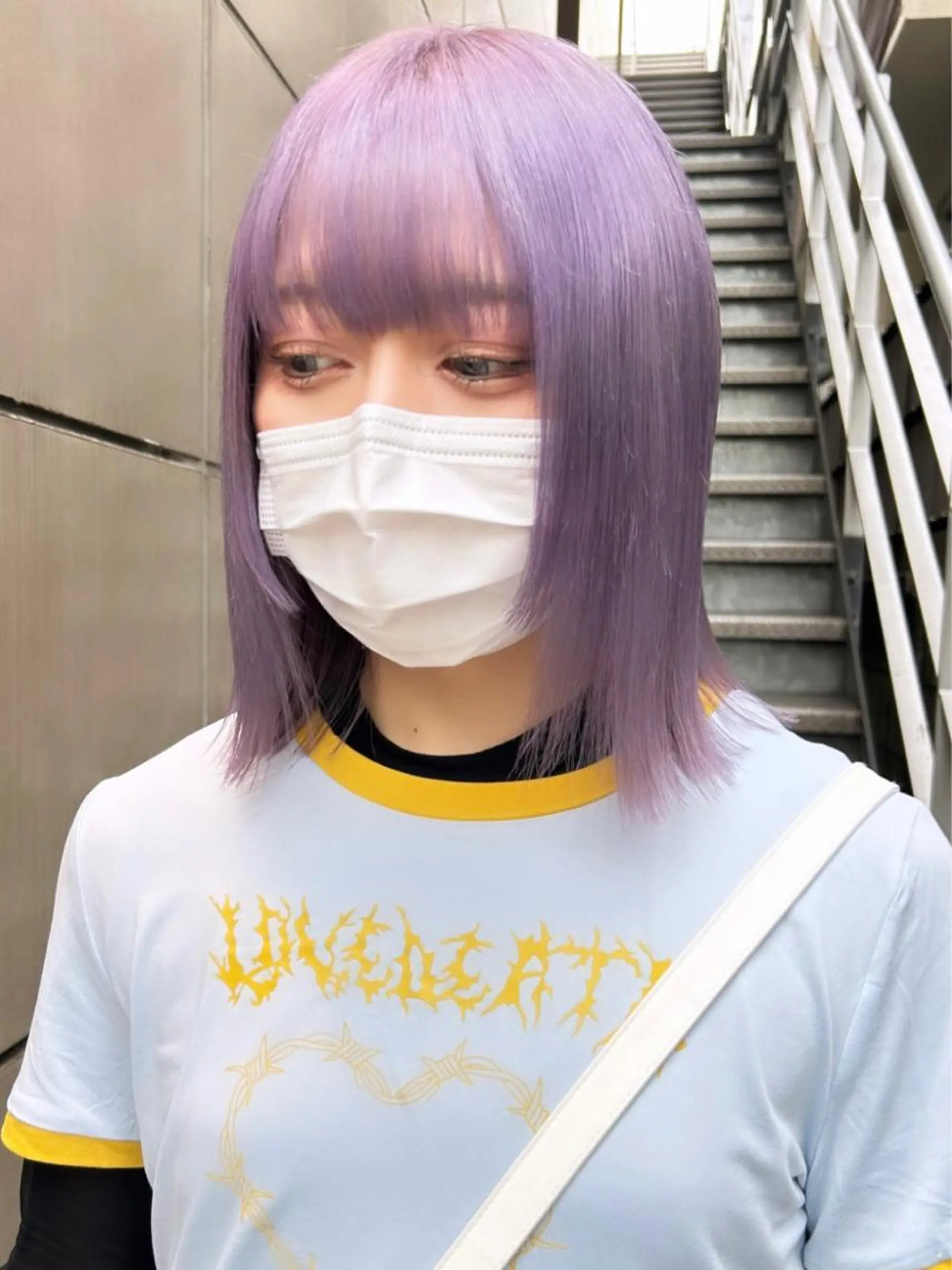 ミディアム カラー ラベンダーカラー カット ヘアカラー トリートメント 🧸艶々韓国ヘア 🧁mizunaのヘアスタイル