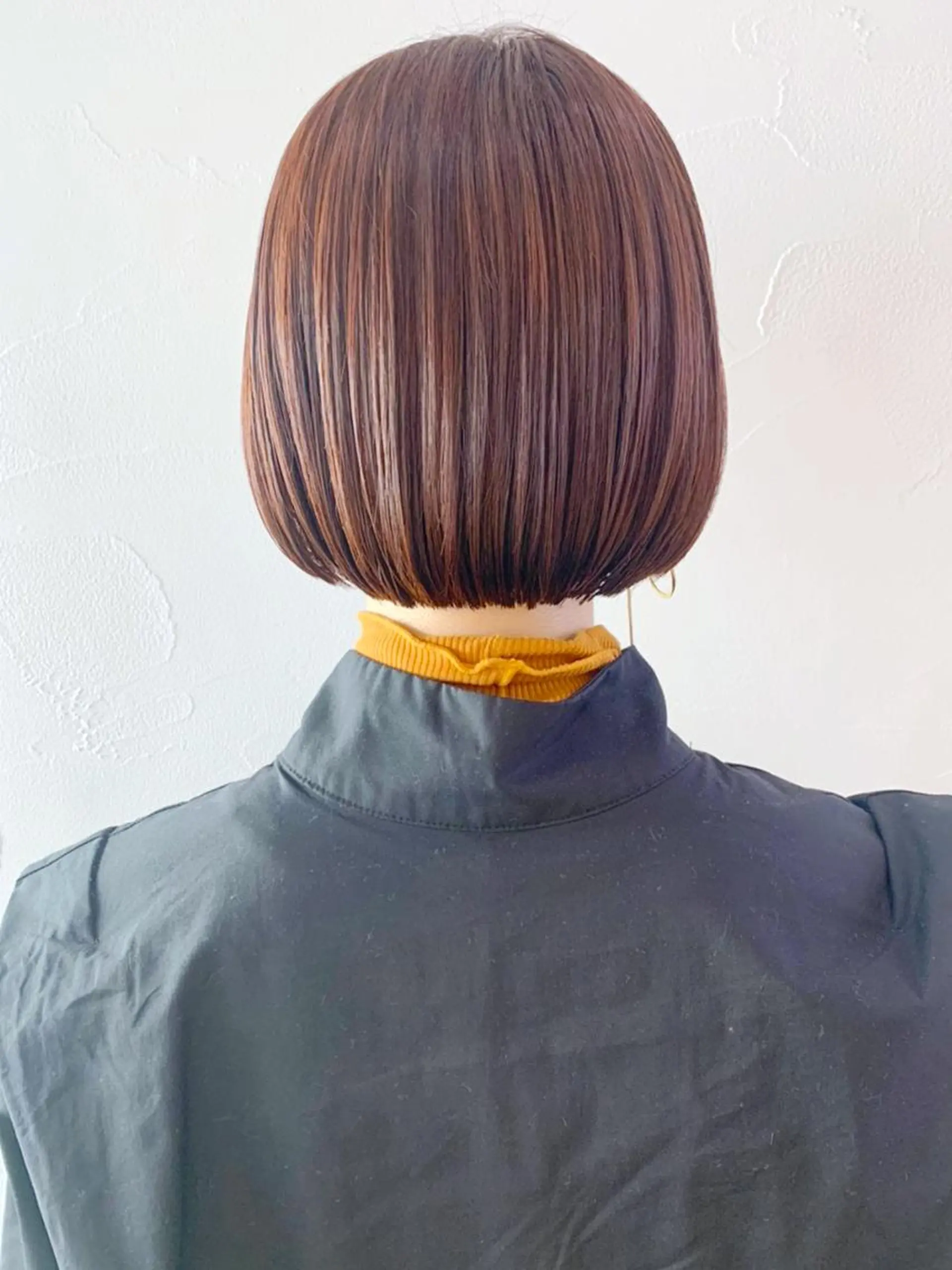 ミディアム カラー パーマ ヘアアレンジ ブラウンカラー オレンジ オレンジブラウン ITbyALBUM 中野店のヘアスタイル