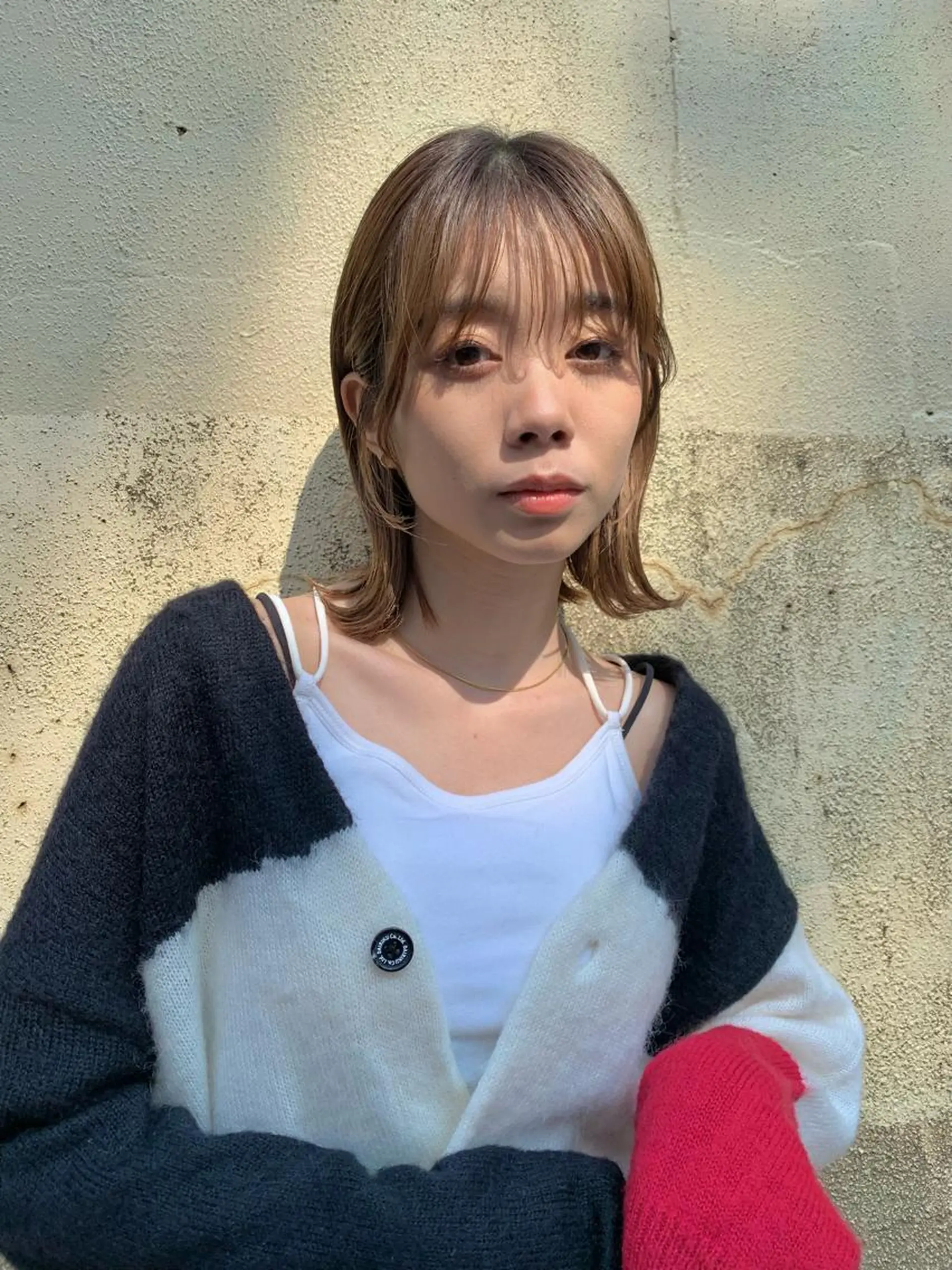 ミディアム カット ヘアカラー すぎもと さき⚡️ 朝ラク・*パーマのヘアスタイル