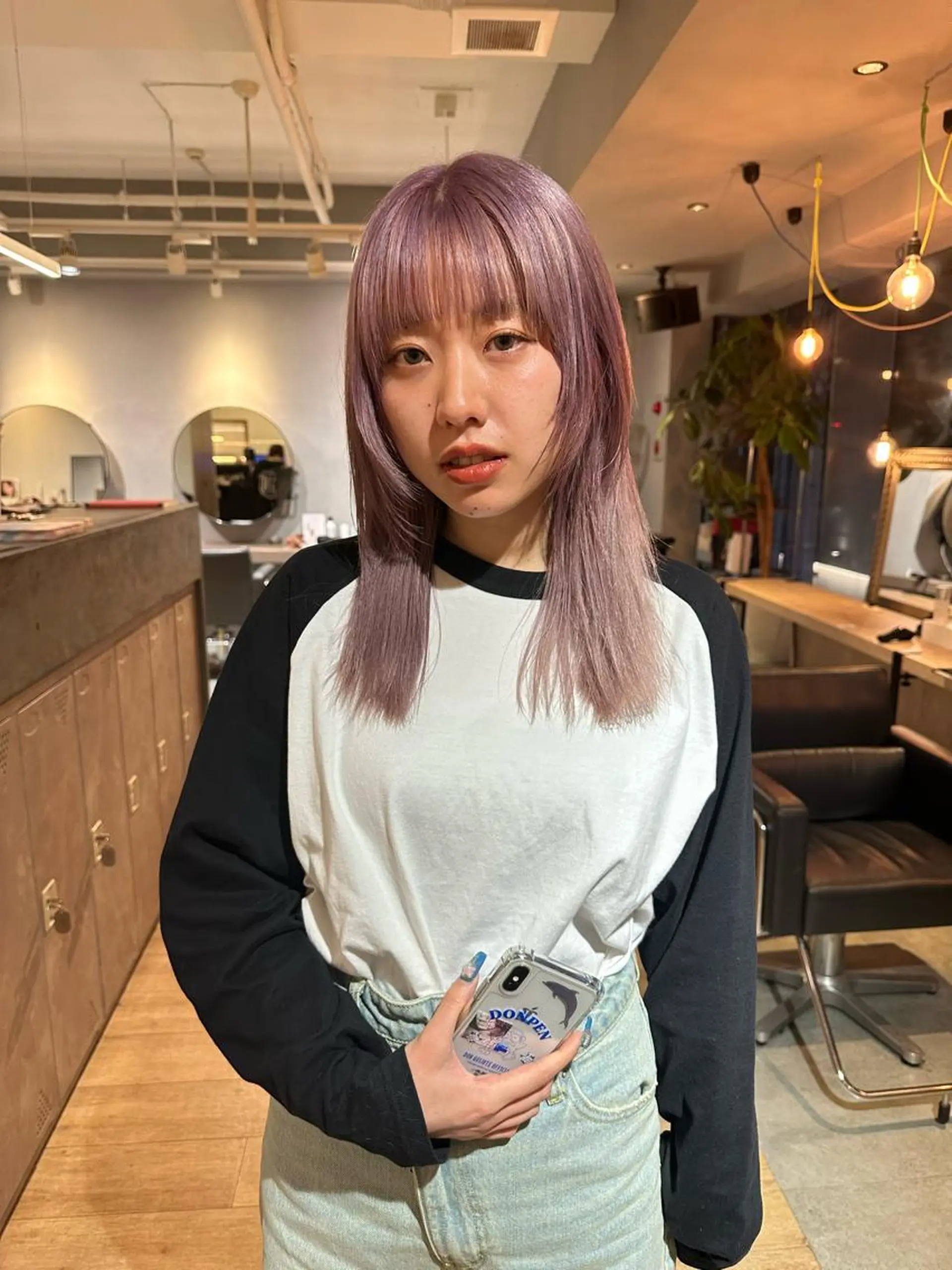 ミディアム カラー ヘアカラー 美髪・シールエクステ ホソタニリョウコのヘアスタイル