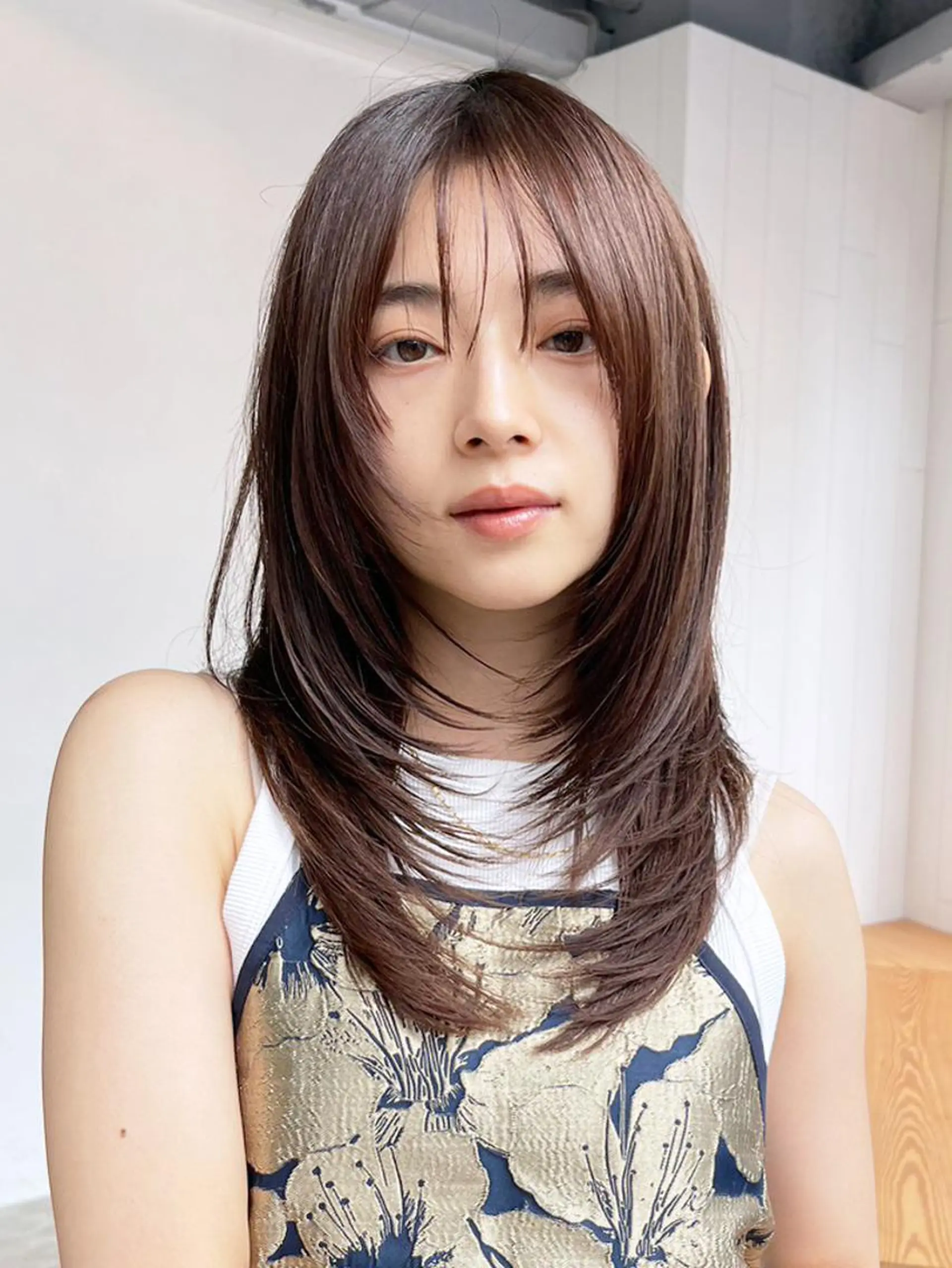 セミロング カラー レイヤーカット カット ヘアカラー トリートメント ITbyALBUM 藤沢店のヘアスタイル