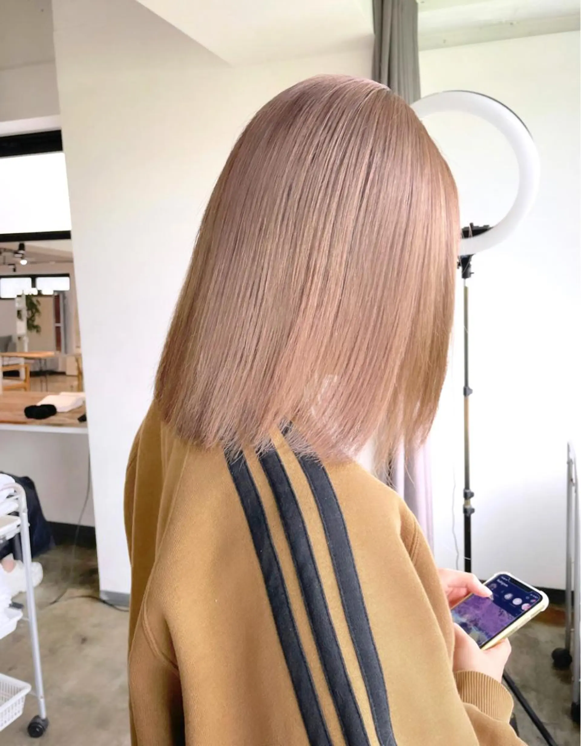 ミディアム カラー ベージュカラー ブリーチ ケアブリーチ ケアカラー ダブルカラー 暖色カラー🍒 ケアブリーチ/akiのヘアスタイル