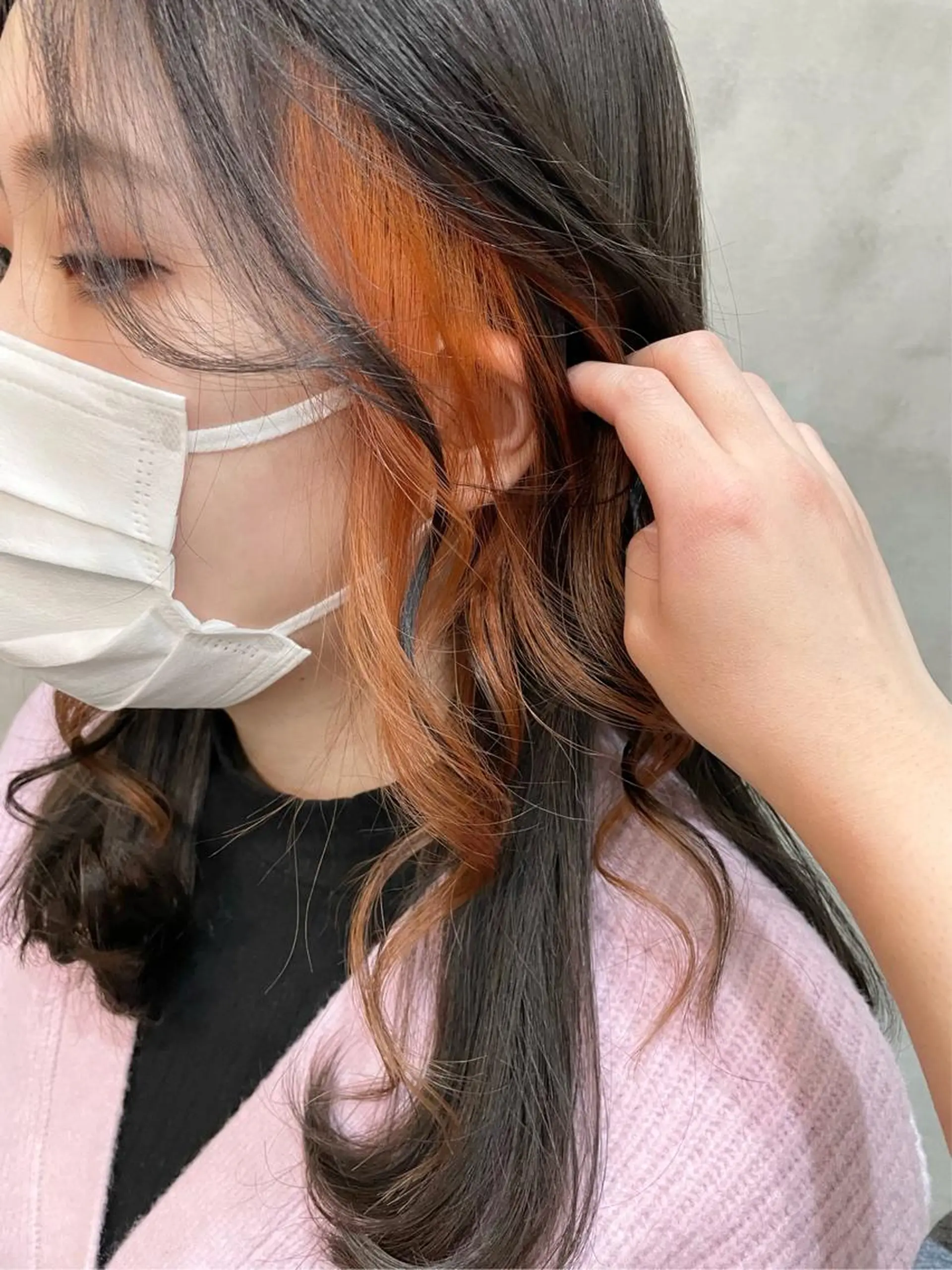 セミロング カラー ヘアカラー トリートメント 【ピンク/韓国ヘア/ ヘアセット】亜海のヘアスタイル