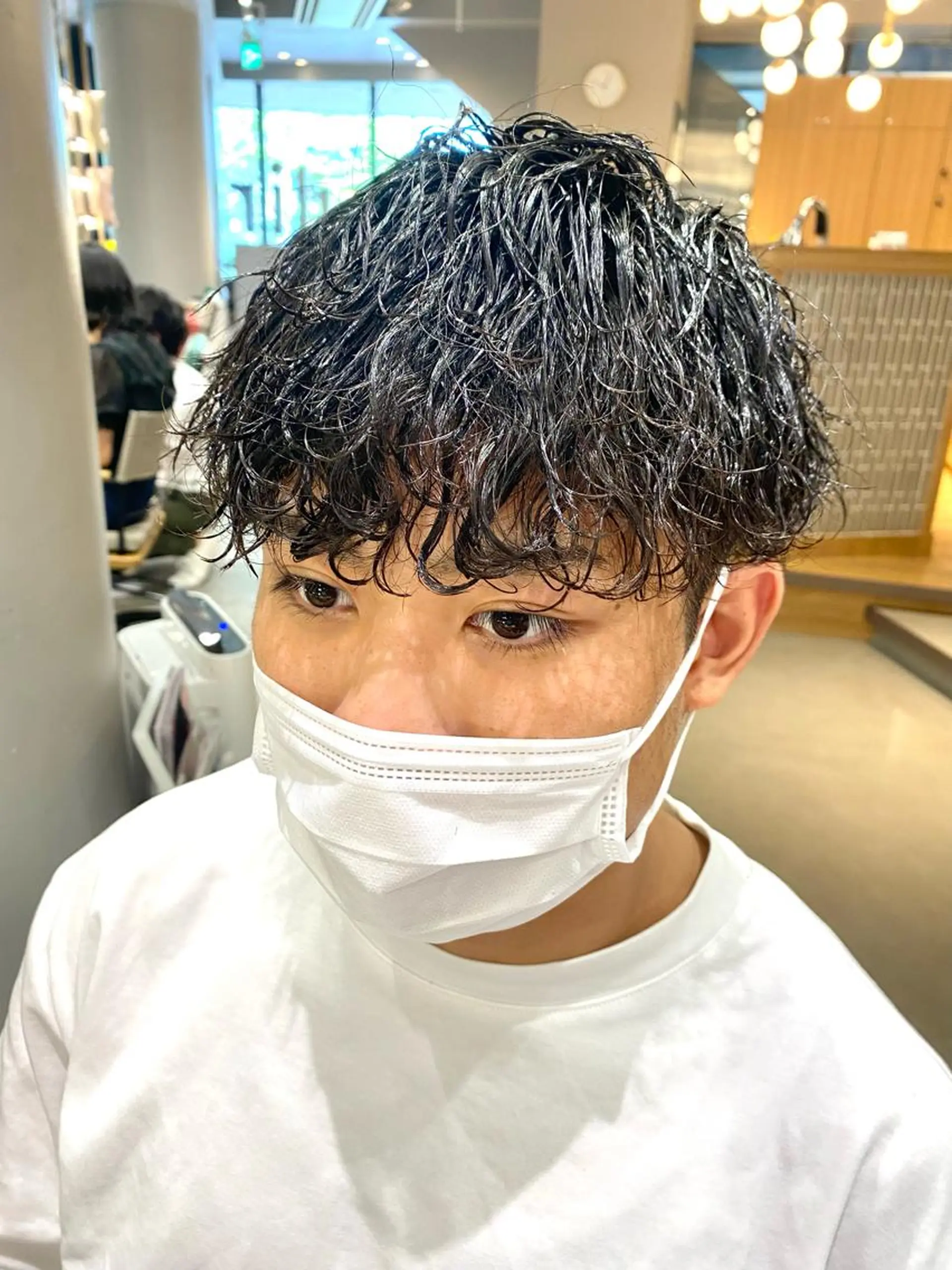 ミディアム パーマ メンズ カット パーマ トリートメント unopulir   茶屋町店所属・unopulir 景山　凌のヘアスタイル