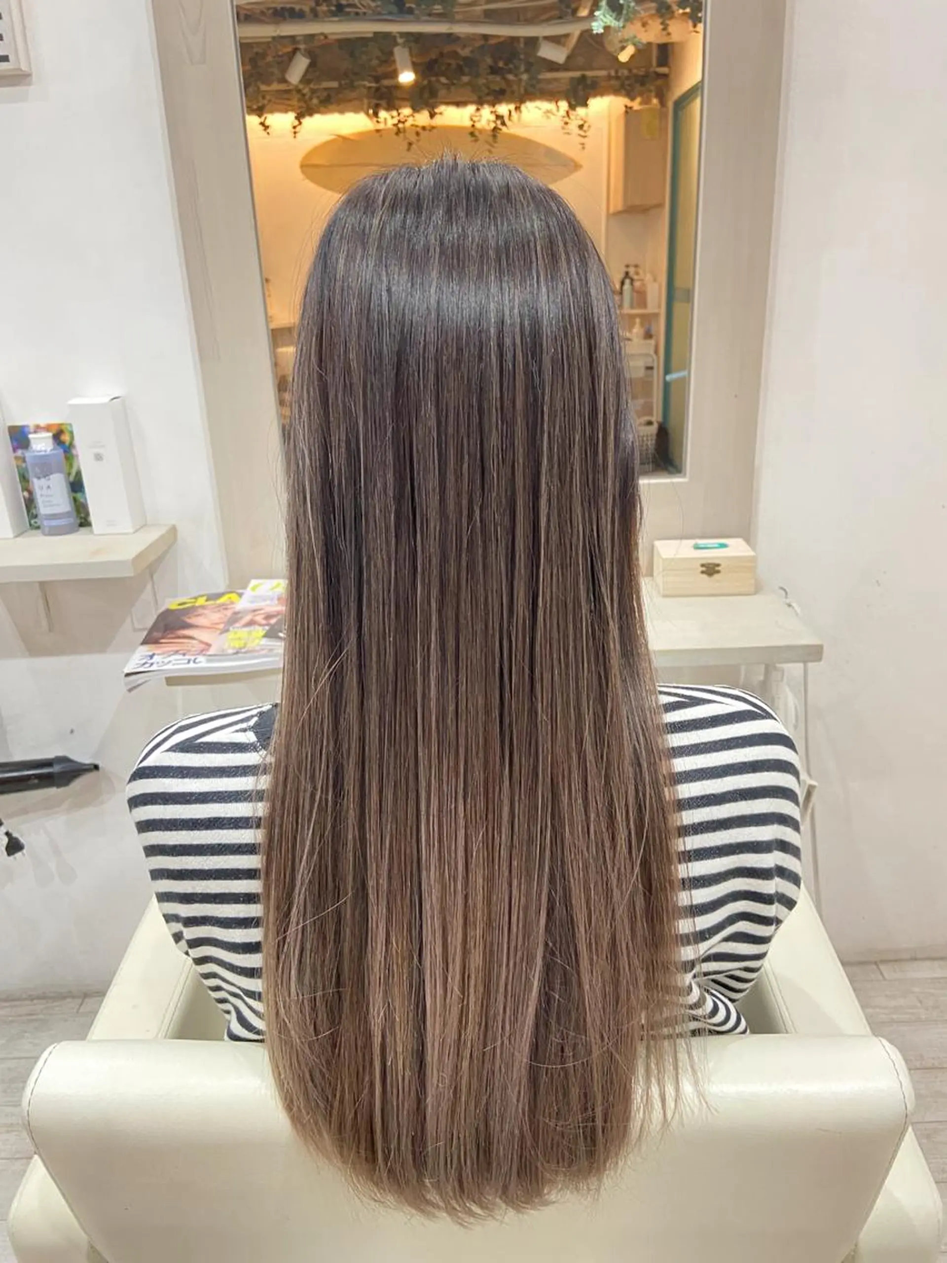 ロング カラー カット ヘアカラー Kensho 京都駅 ケアブリーチのヘアスタイル