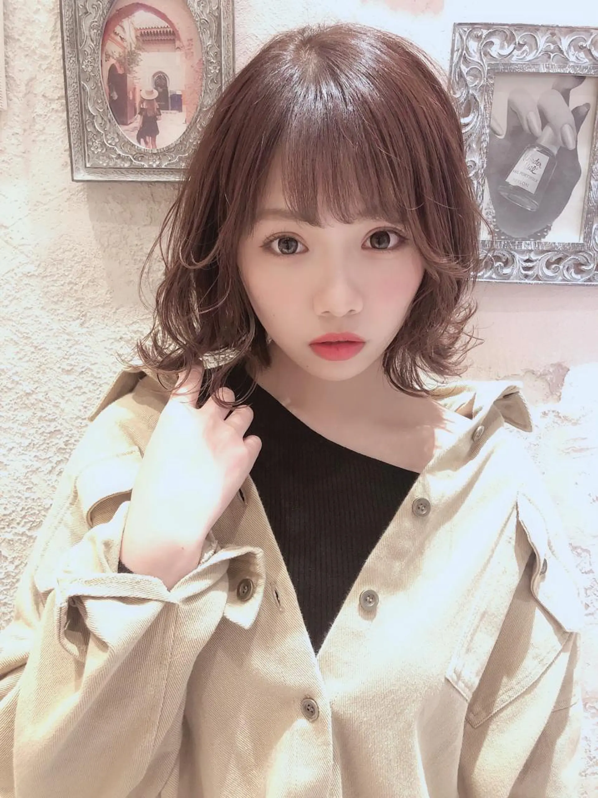 ミディアム クリスマス カット ヘアカラー トリートメント 代表山口ひな 髪質改善のプロのヘアスタイル