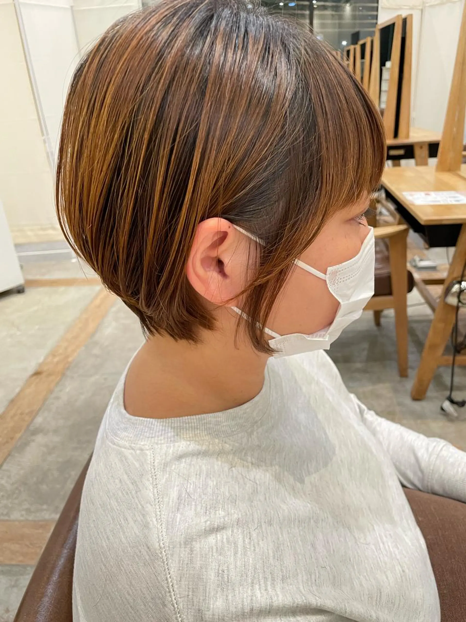ショート 丸みショート ショートヘア カット OAK 学芸大学所属・秋葉萌　透明感カラー /レイヤー/ボブ♡のヘアスタイル