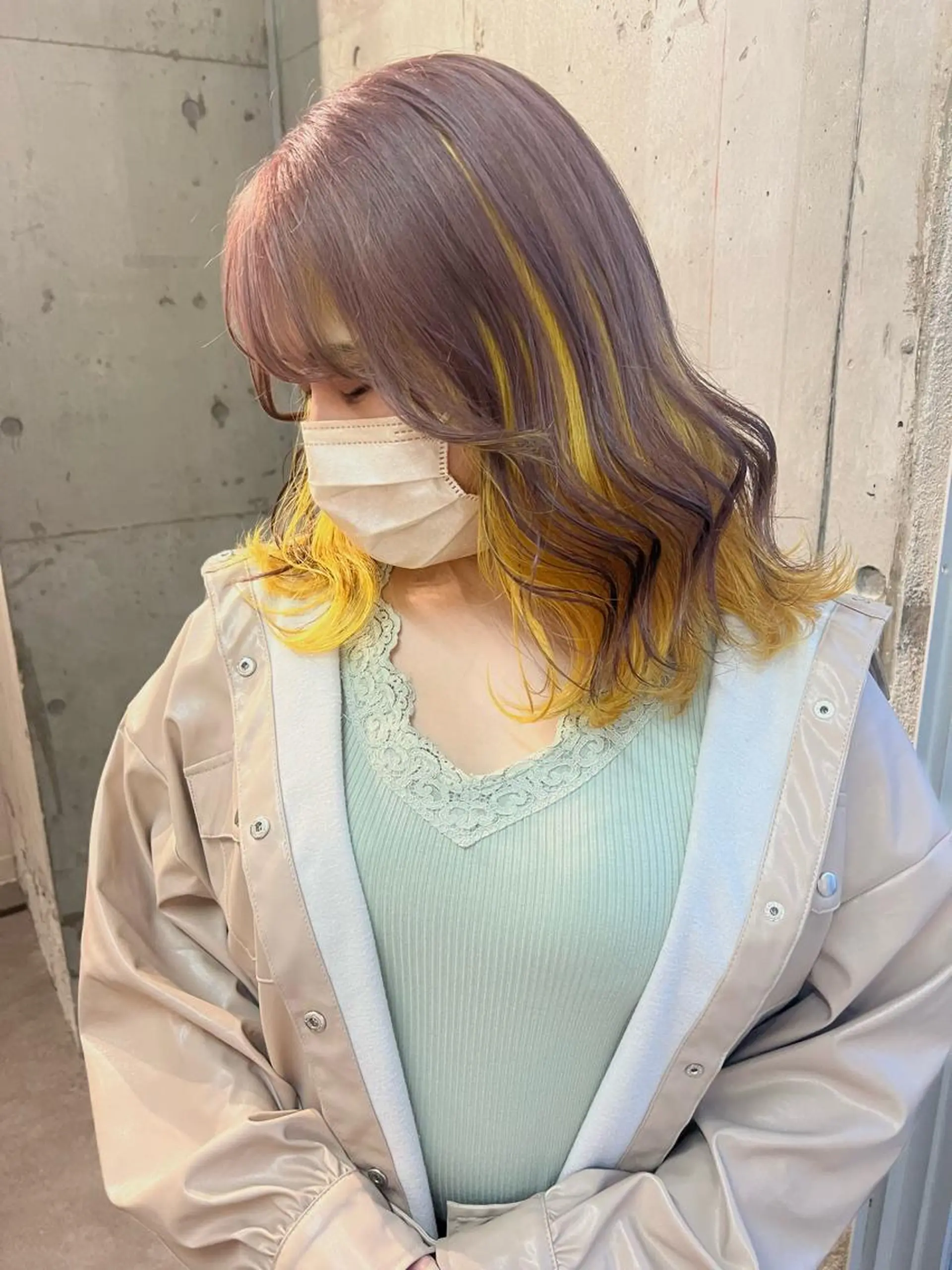 ミディアム カラー バレイヤージュ ブリーチ ケアブリーチ ハイライトカラー インナーカラー ヘアカラー lani 天神大名/ブリーチのヘアスタイル