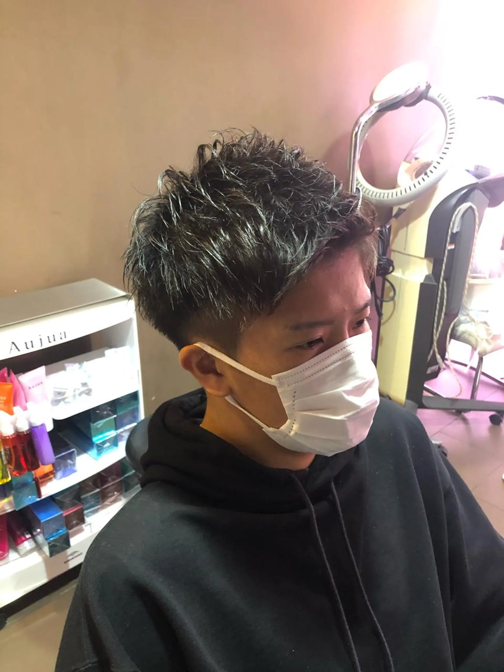 ショート メンズ 髪質改善× ハイライト溝江のヘアスタイル