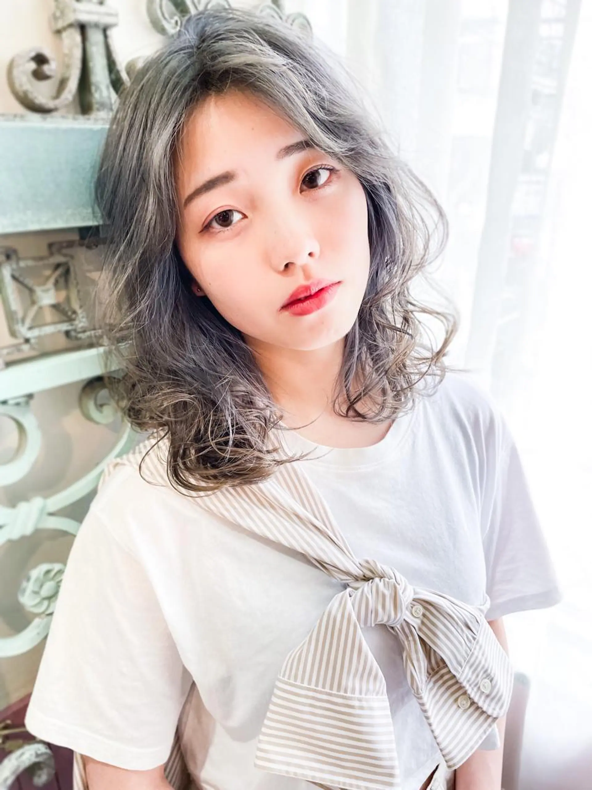 セミロング カラー パーマ ヘアアレンジ メンズ 表参道Lise おおいしおりのヘアスタイル