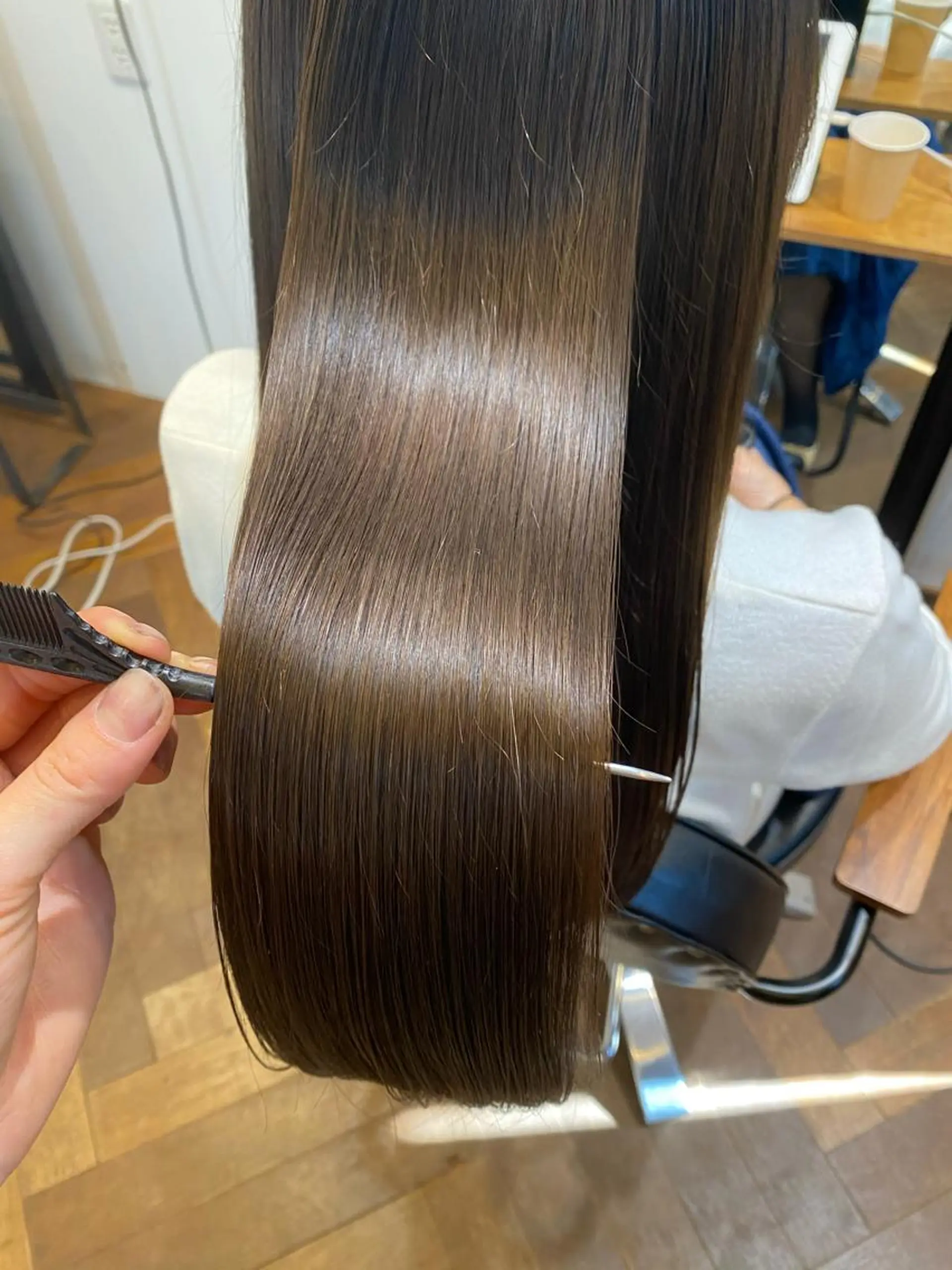 ロング カラー トリートメント ヘアカラー トリートメント 顔まわりカット✨艶髪 ✨髪質改善✨伴響佳のヘアスタイル
