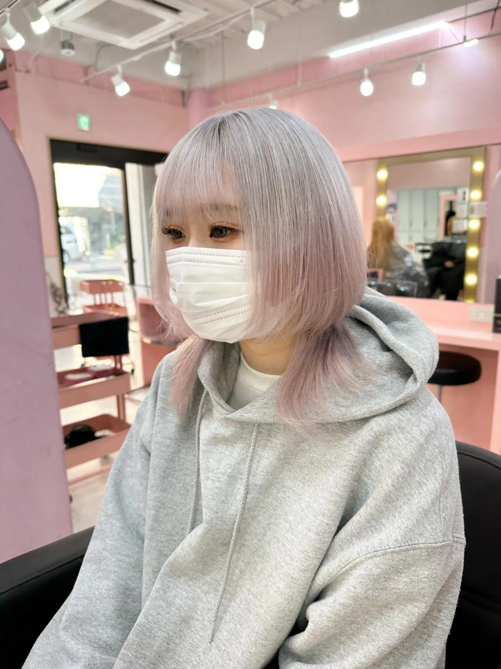ミディアム ミディアムパーマ ボブ フレンチガーリー ヨシンモリ レイヤーカット ヘアカラー トリートメント ❄️💛エクステ ブリーチ❄️yukiのヘアスタイル