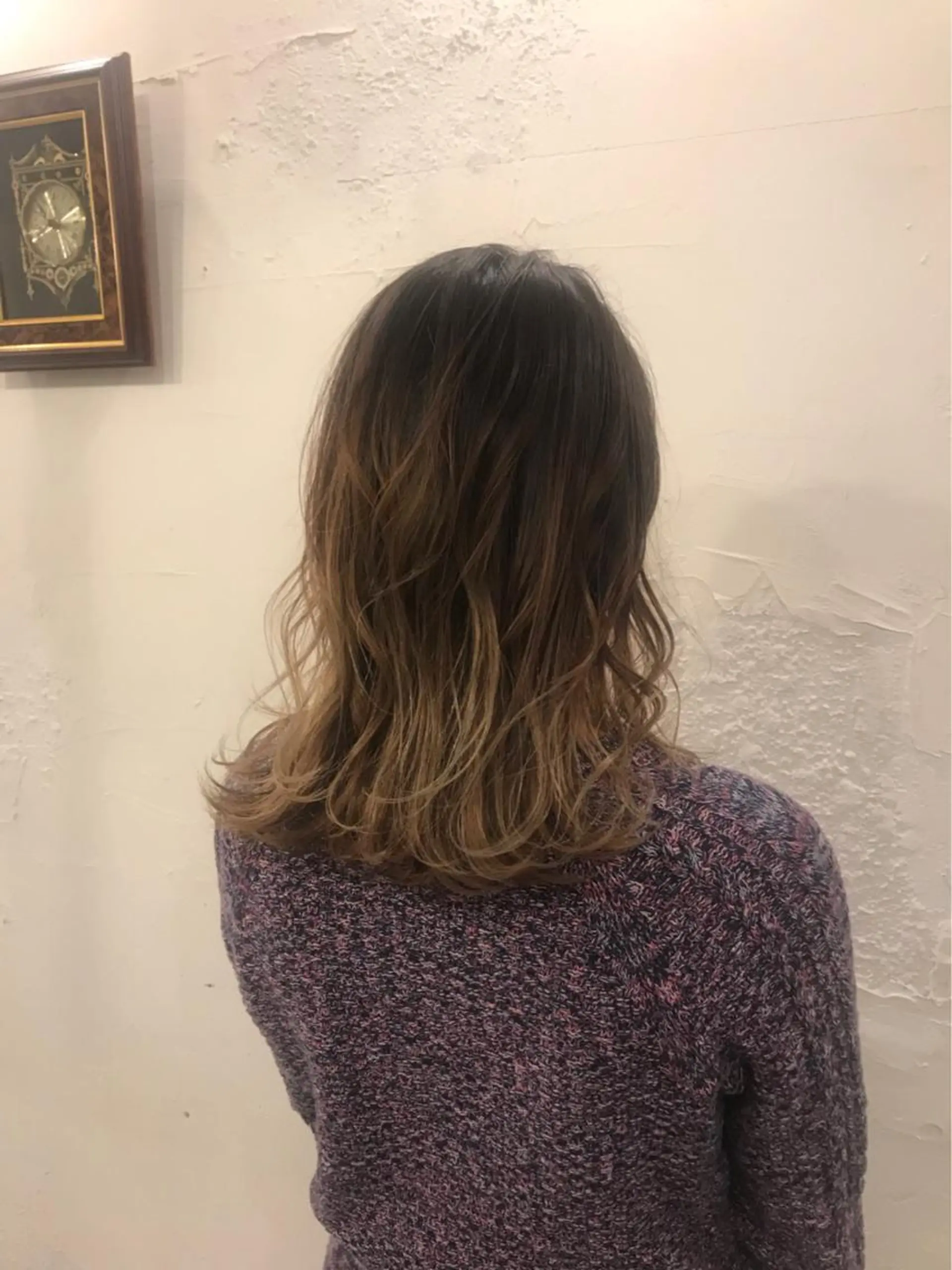 セミロング カラー バレイヤージュ レイヤーカット 髪の悩みを解決！ 那須達敦のヘアスタイル