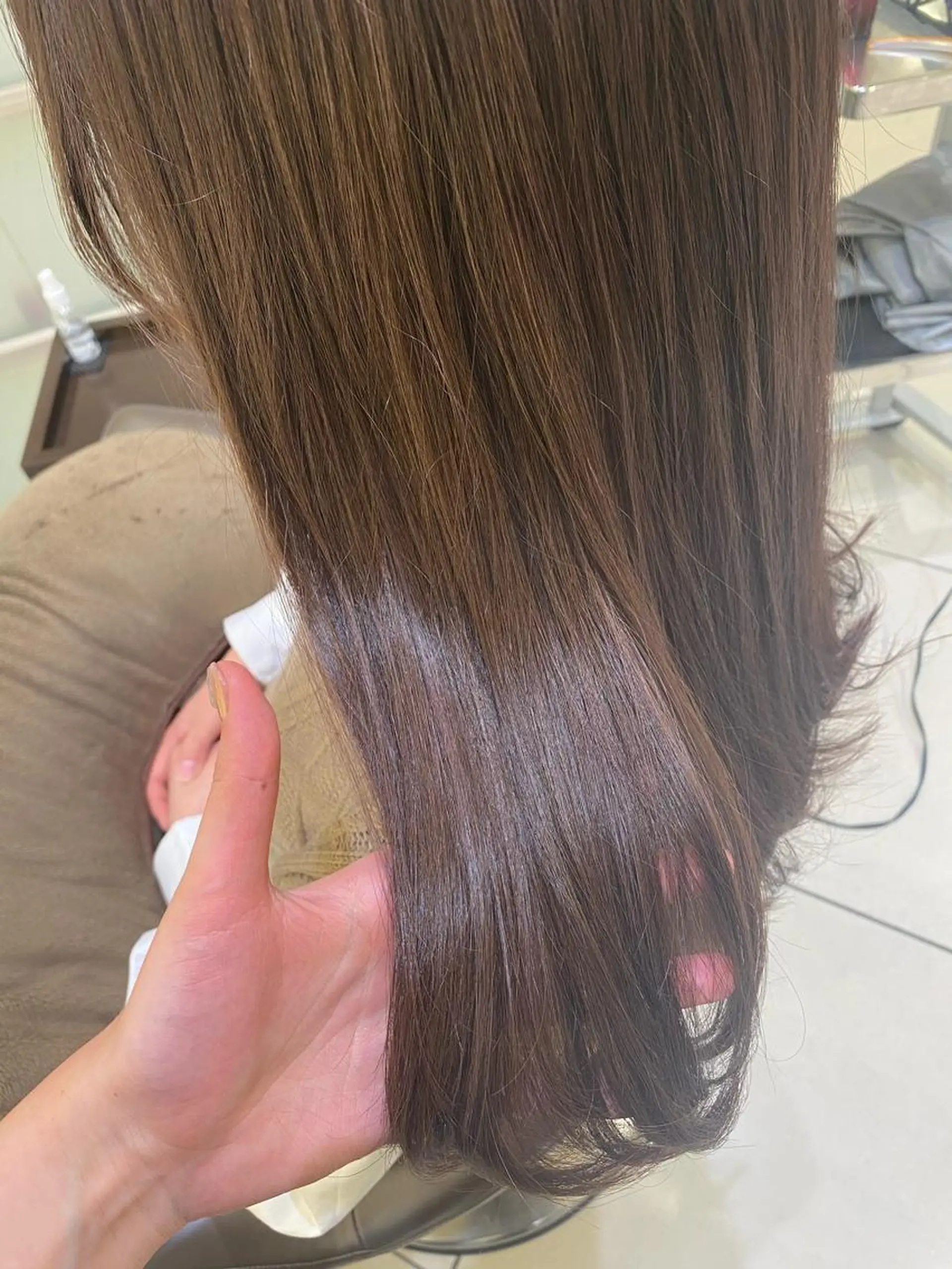 ロング カラー プレイングカラー🤍 細めハイライトのヘアスタイル