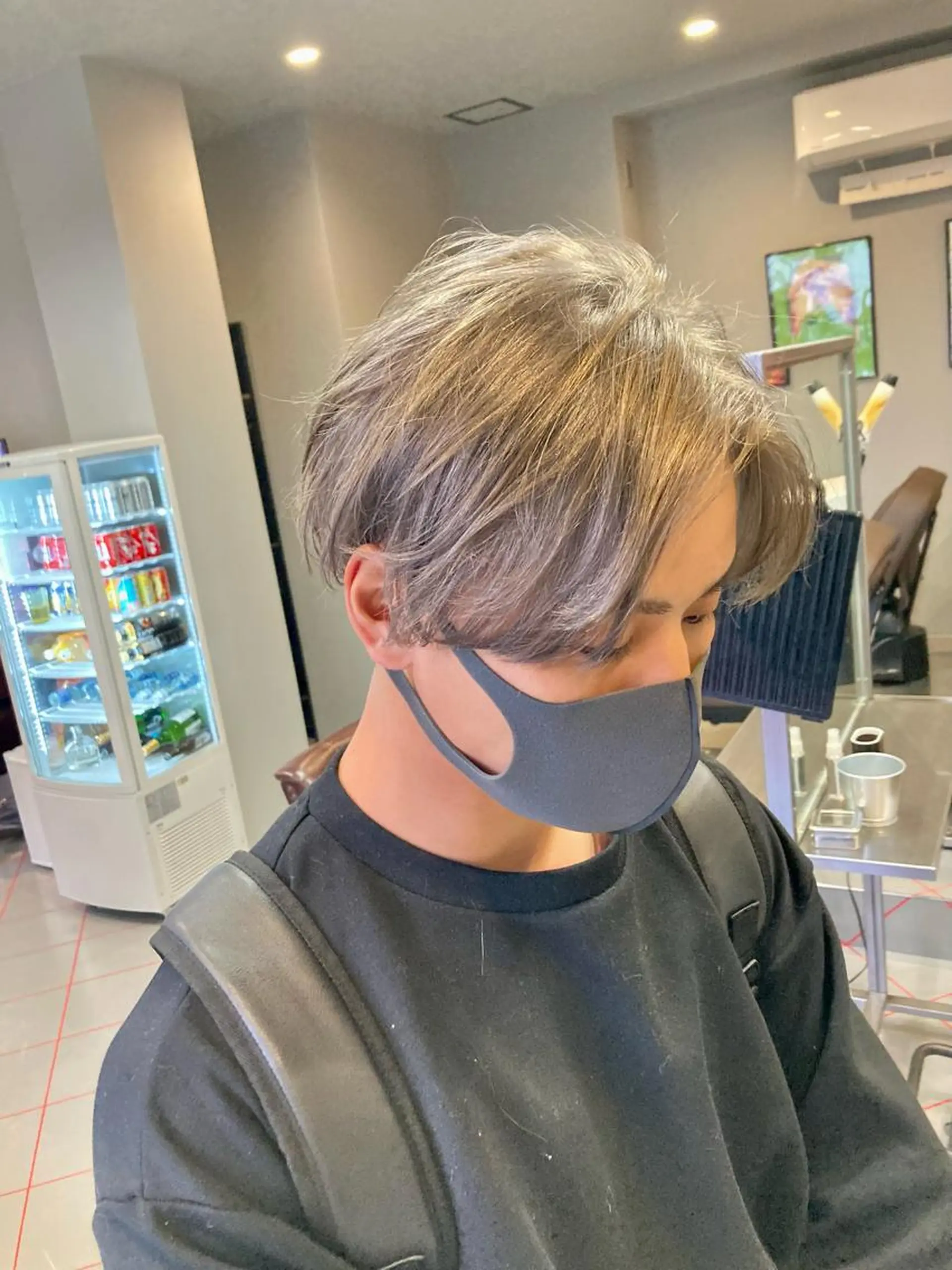 ショート カラー メンズ ダブルカラー メンズサロン　アソビ所属・【扱いやすいパーマ】 眞鍋拓己のヘアスタイル