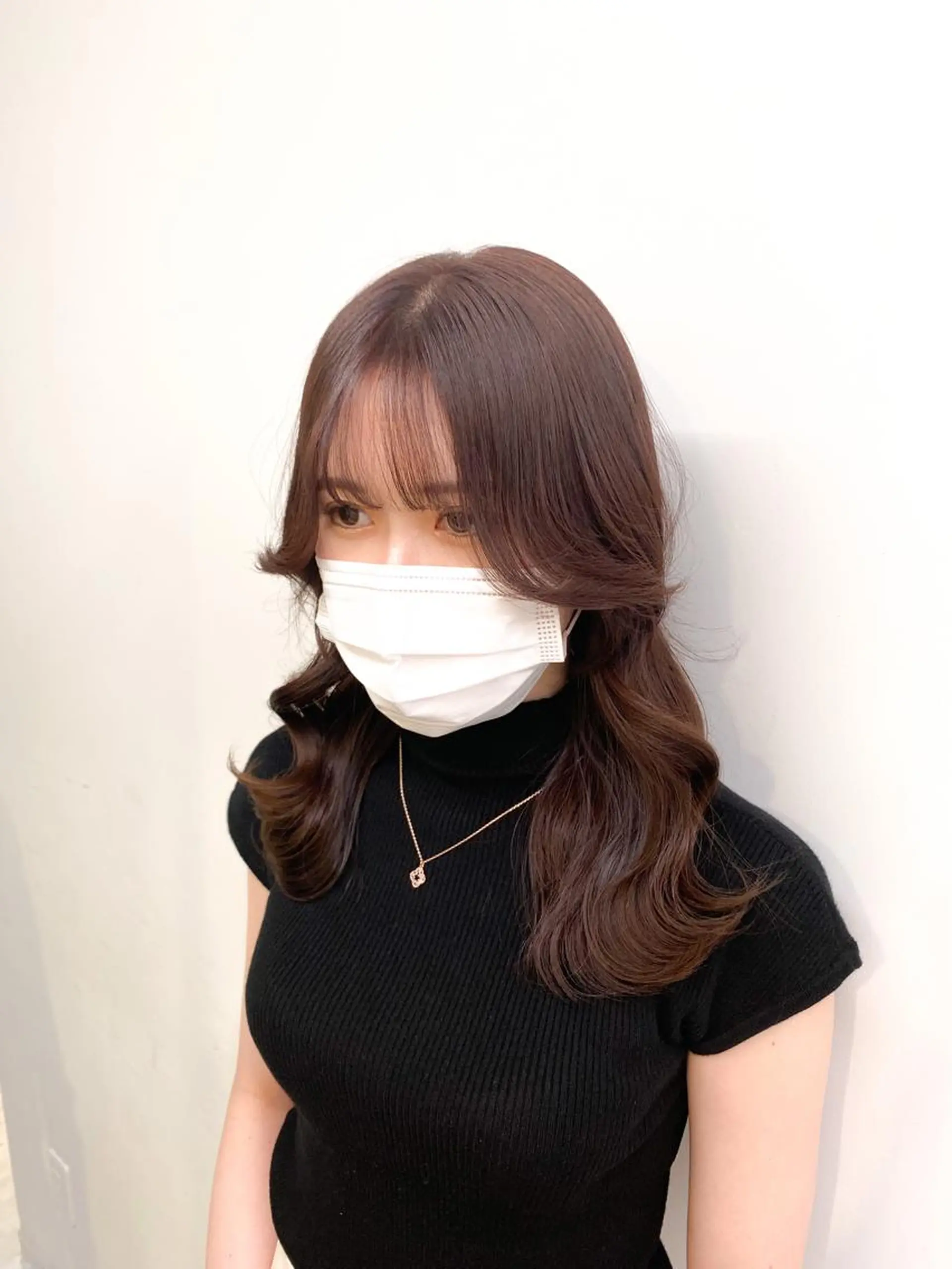 ミディアム カラー ヘアアレンジ ブラウンカラー ピンクカラー ピンクブラウン おくれ毛 ARiA by ECLART所属・💖韓国ヘアの匠 💖TAKUMI💖のヘアスタイル