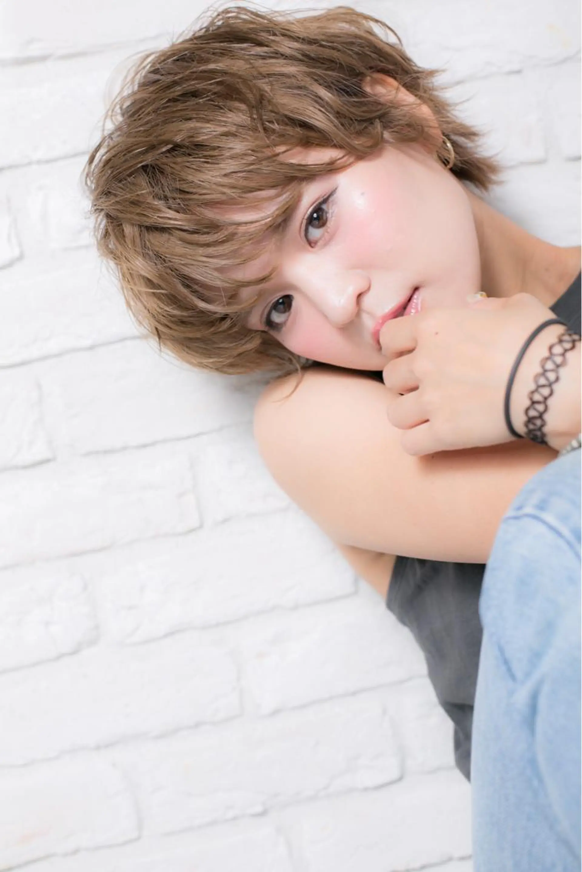 ショート カラー パーマ ヘアアレンジ ベージュカラー ショートヘア シェアサロン　salowin所属・✨ブリーチなし透明感 カラー🥇ユースケのヘアスタイル
