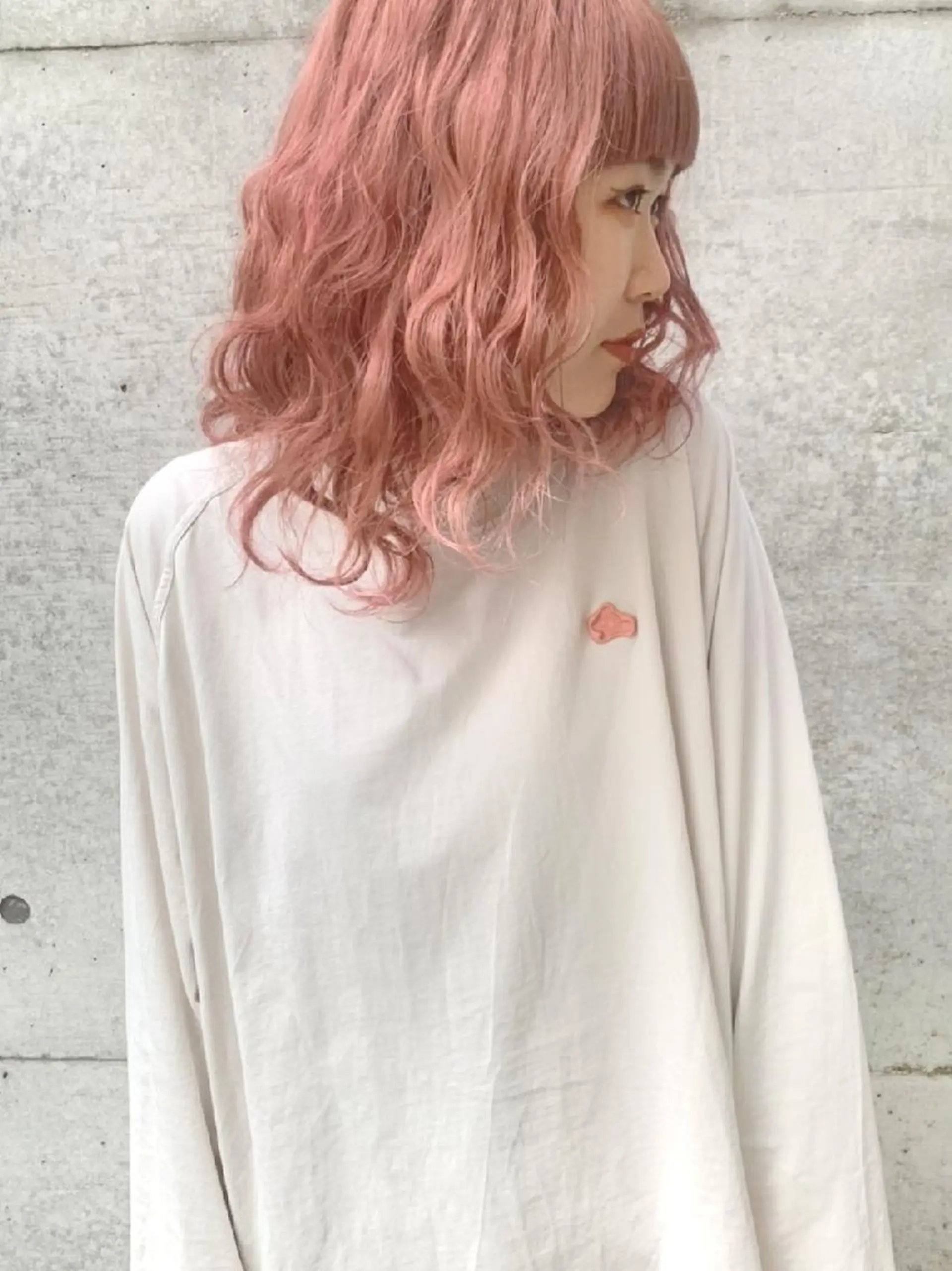 セミロング カラー ヘアアレンジ ピンクカラー カット ヘアカラー トリートメント 南堀江 möwen ( メーヴェ )所属・mowen RUIのヘアスタイル