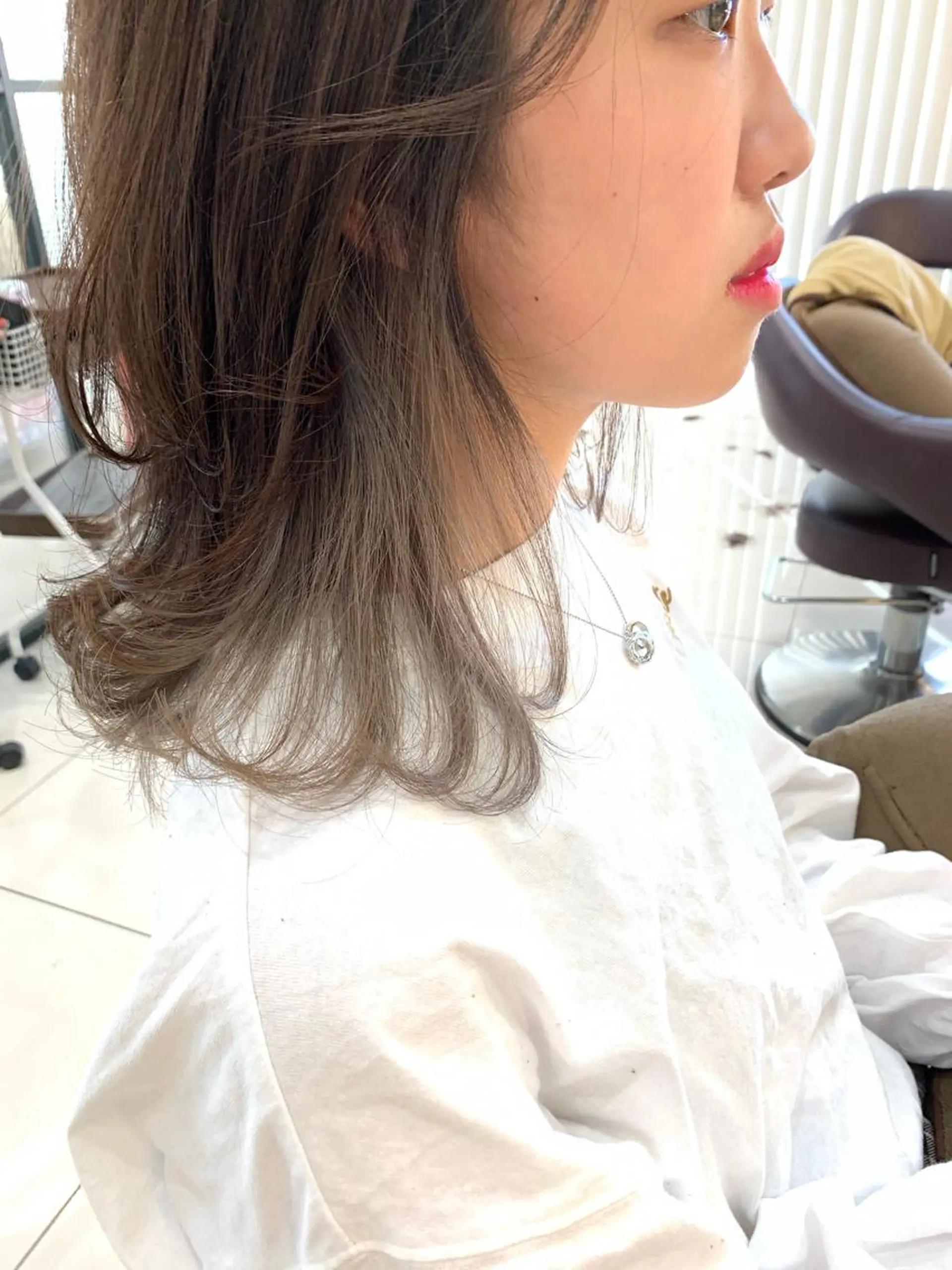 カラー ダブルカラー 黒田瀬奈/ボブ まろやかベージュのヘアスタイル