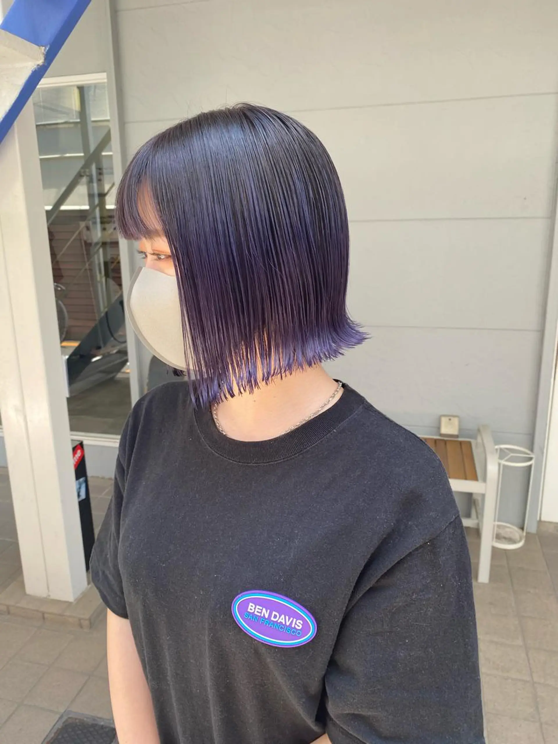 ショート カラー ヘアアレンジ バイオレットカラー ヘアカラー トリートメント lani 天神大名/ブリーチのヘアスタイル