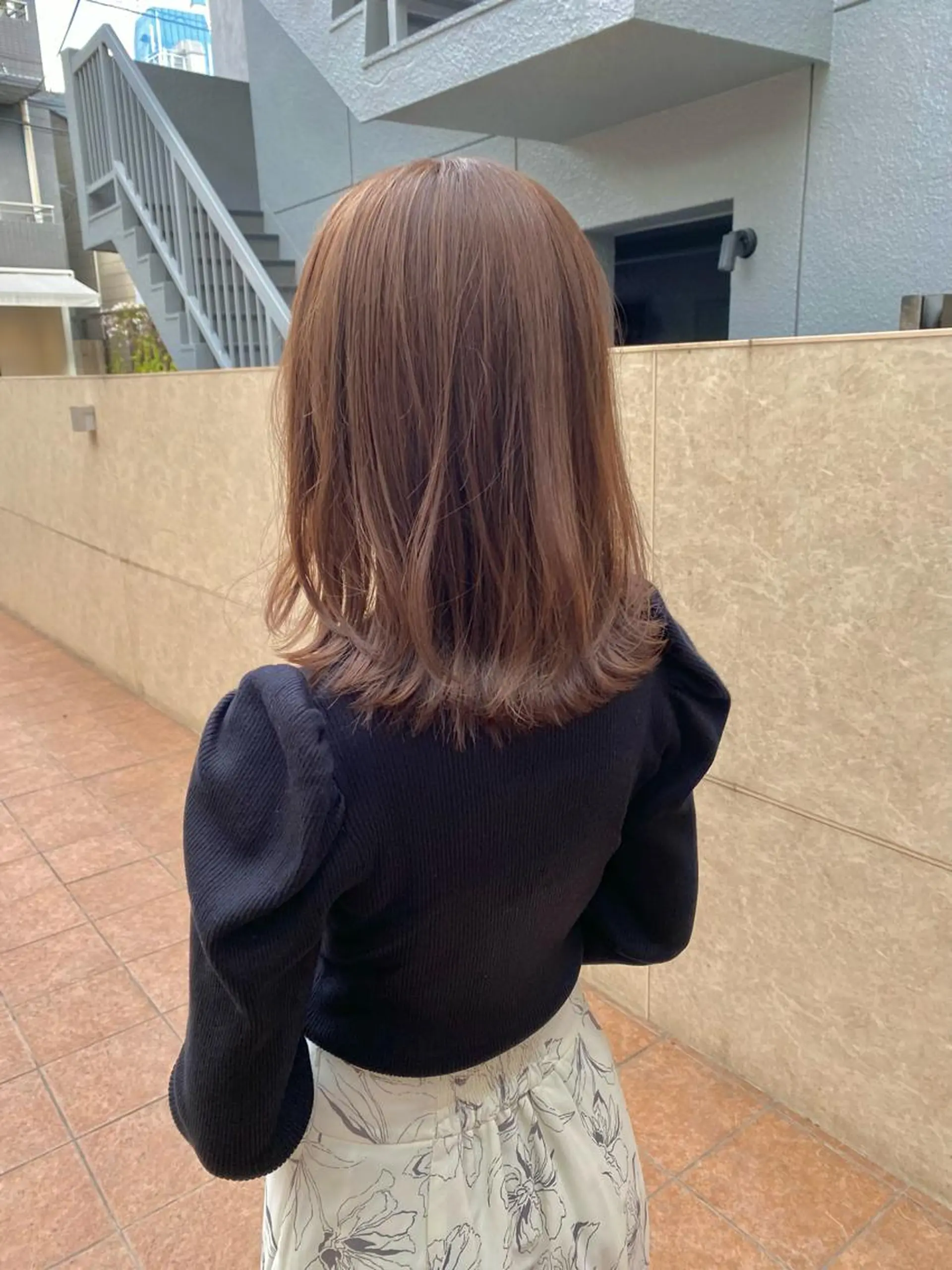 ミディアム カラー ベージュカラー 韓国風ヘア ヘアカラー トリートメント ボブ/縮毛矯正/ レイヤー/塚田のヘアスタイル