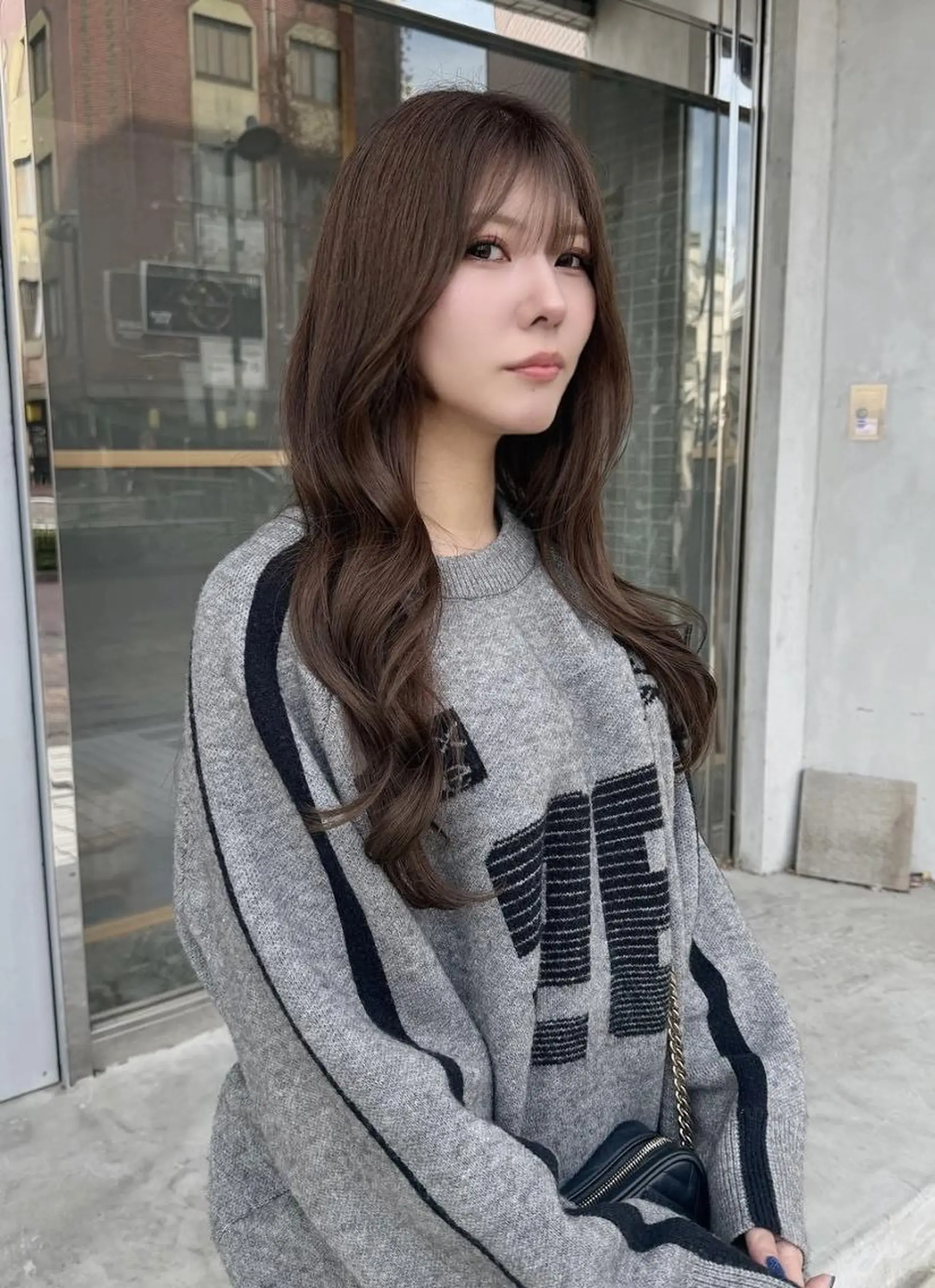 ロング カラー 透明感カラー ロング カット ヘアカラー トリートメント 韓国/暖色カラー/ まつパ🩰aikaのヘアスタイル