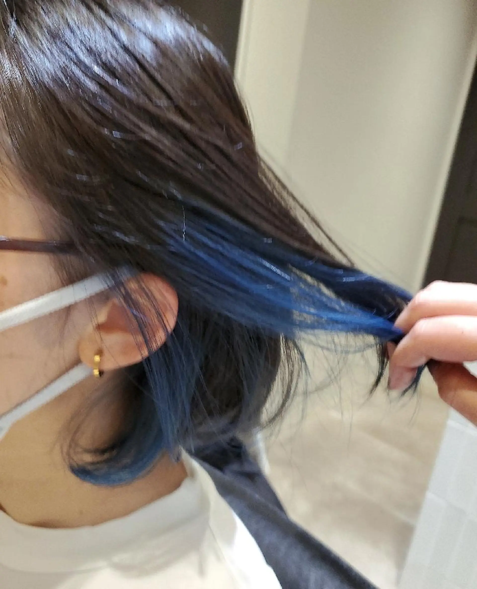 ショート カラー ブルーカラー インナーカラー ボブ 💎カラー特化💎 長嶺文江💎のヘアスタイル