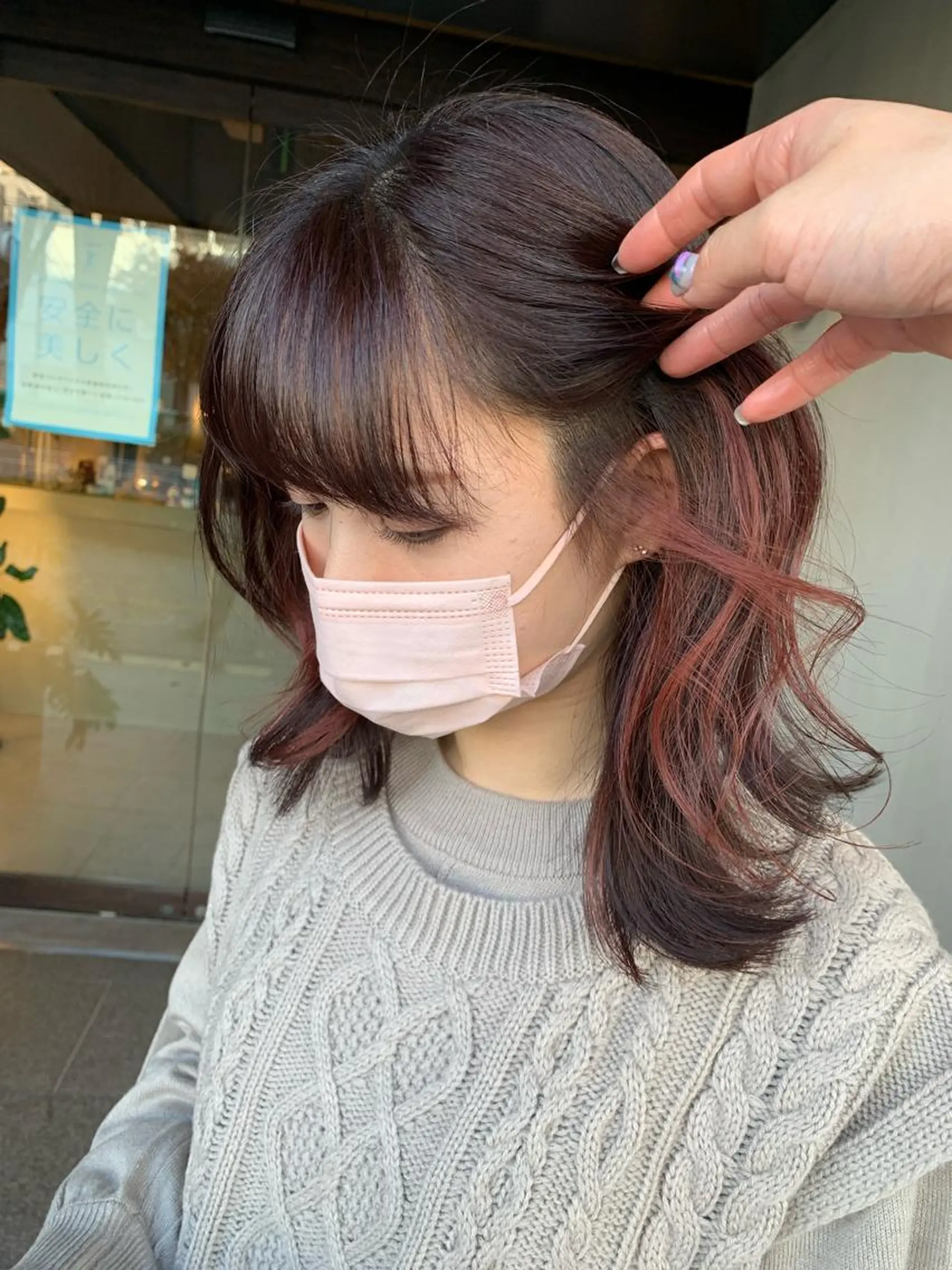 ミディアム ヘアカラー 福崎 真奈のヘアスタイル
