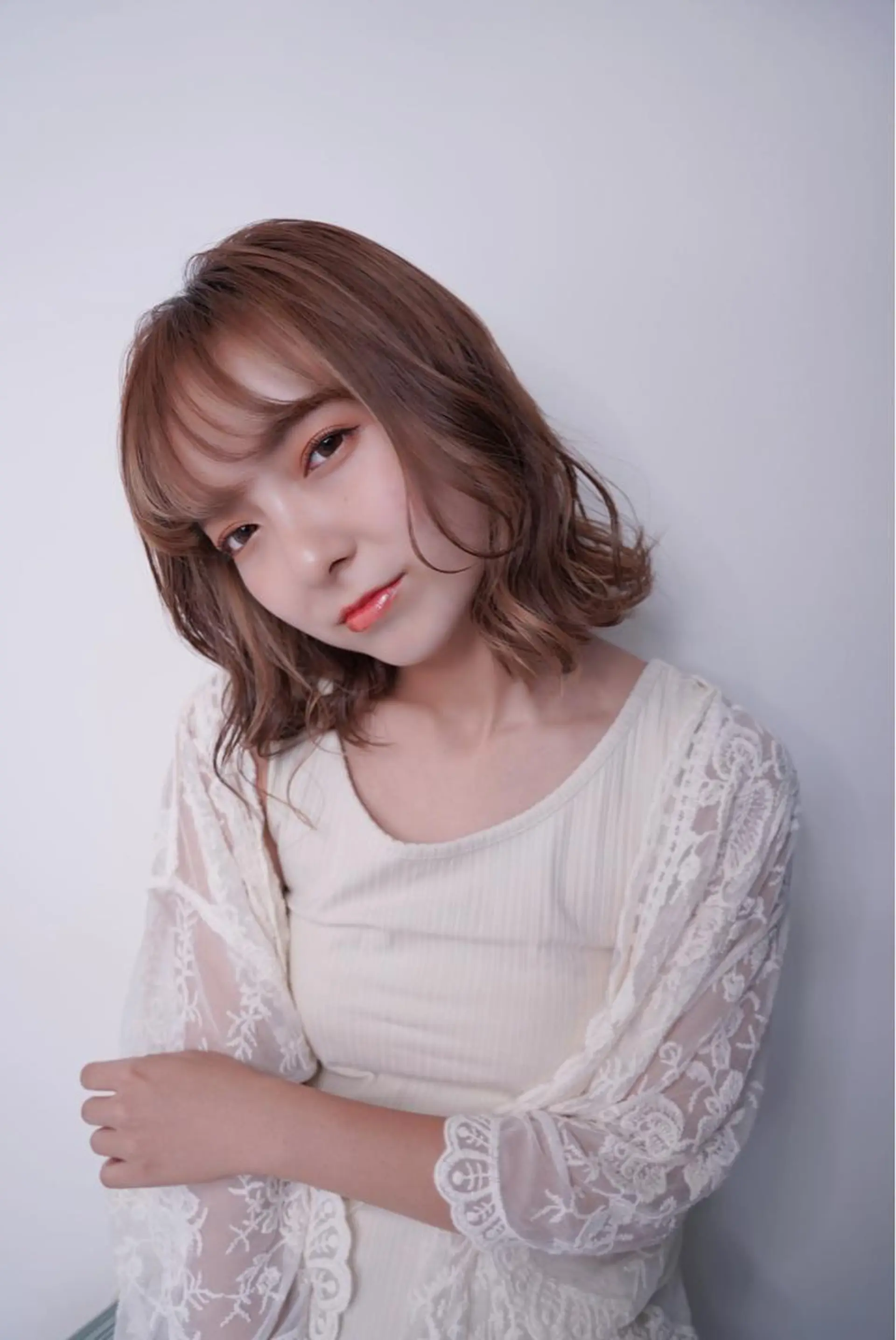 ミディアム カラー カット ヘアカラー トリートメント 韓国🩵海外ヘア 宮川華奈のヘアスタイル