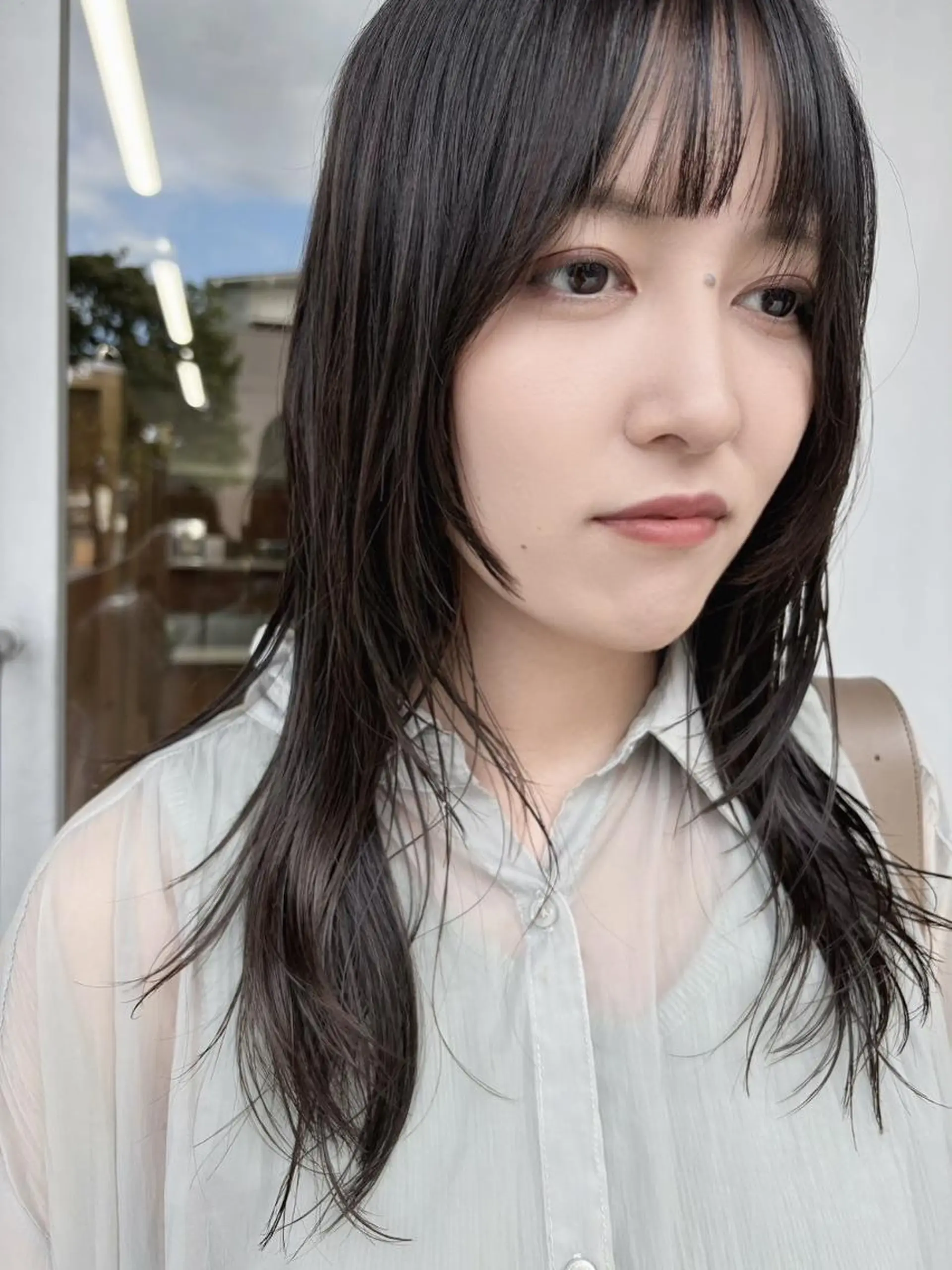 ロング カラー 顔まわりレイヤー レイヤーカット カット ヘアカラー トリートメント 《パーマ・ショート》 くりーわ🌰ゆいなのヘアスタイル