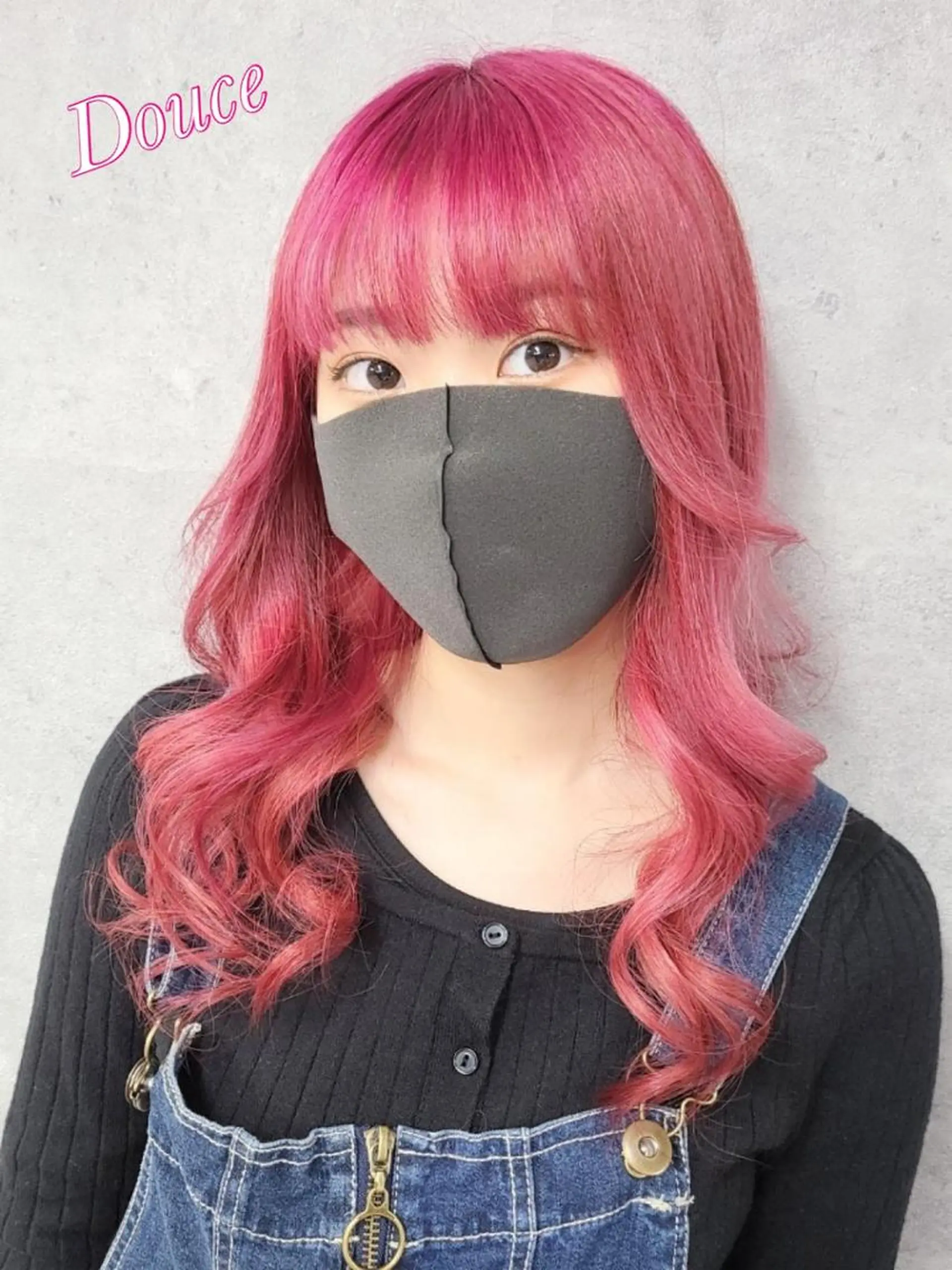 ロング 大阪レミーエクステ チビ編み込みのヘアスタイル