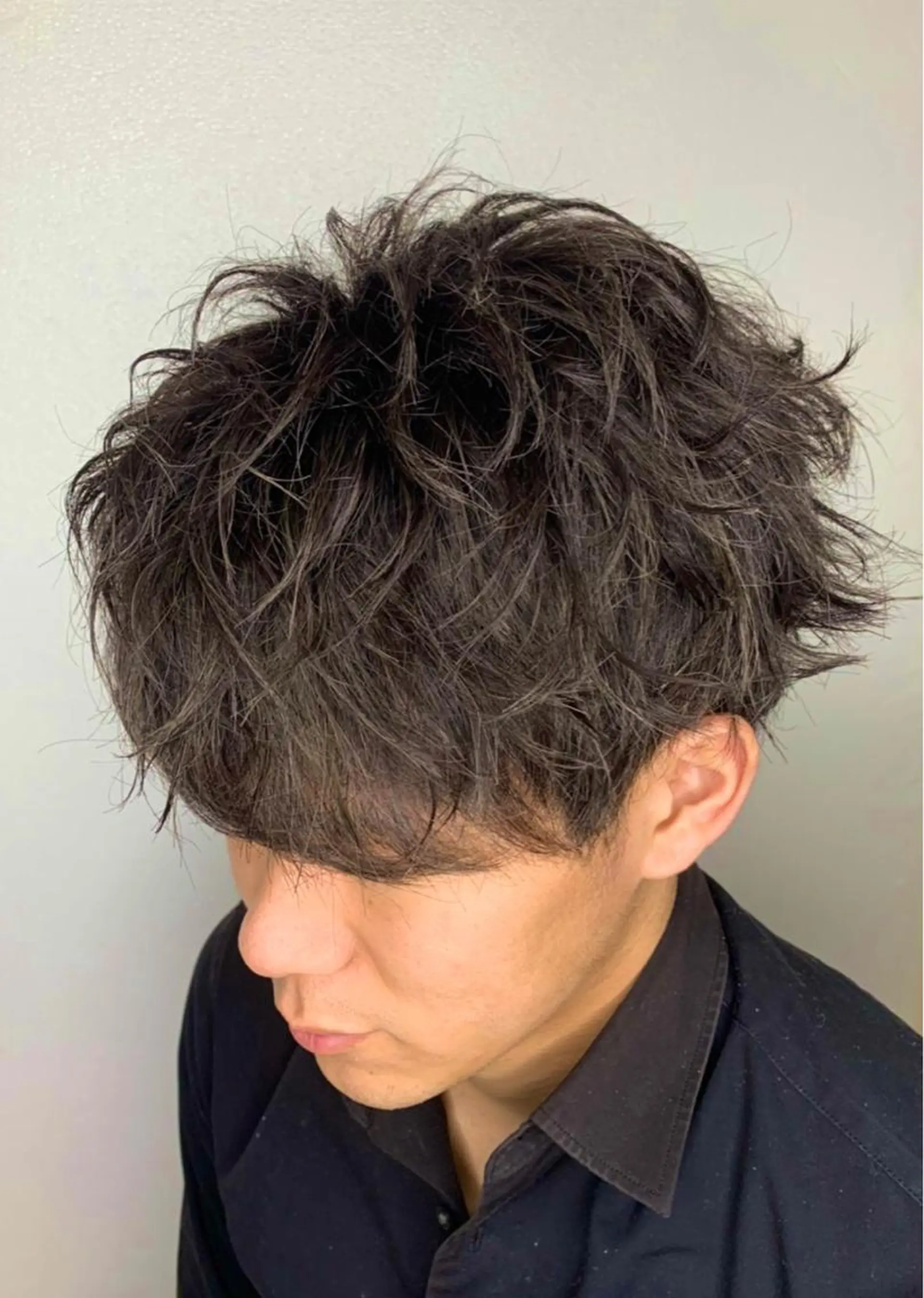 パーマ メンズ スパイラル波巻き パーマ井本汰壱のヘアスタイル