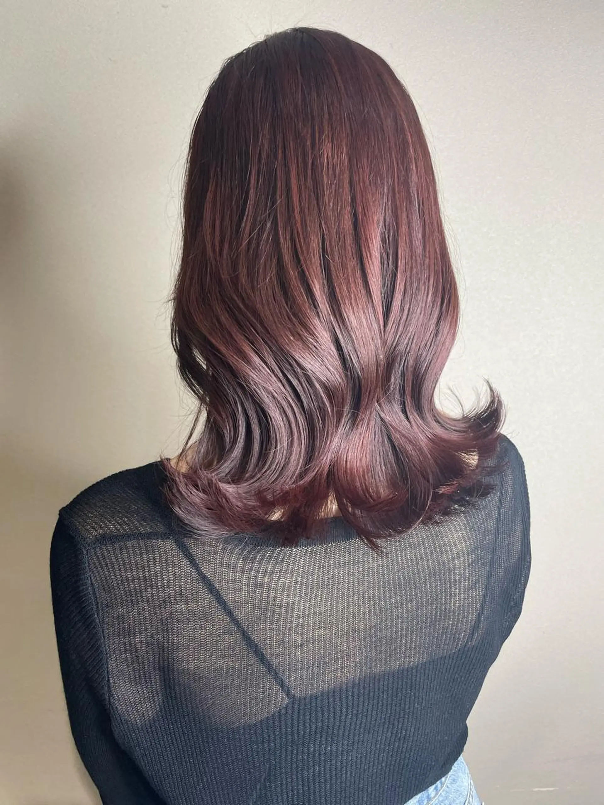 ミディアム カラー ブラウンカラー ピンクカラー ピンクブラウン ヘアカラー メンズ特化⚜️ 藤原あずさのヘアスタイル