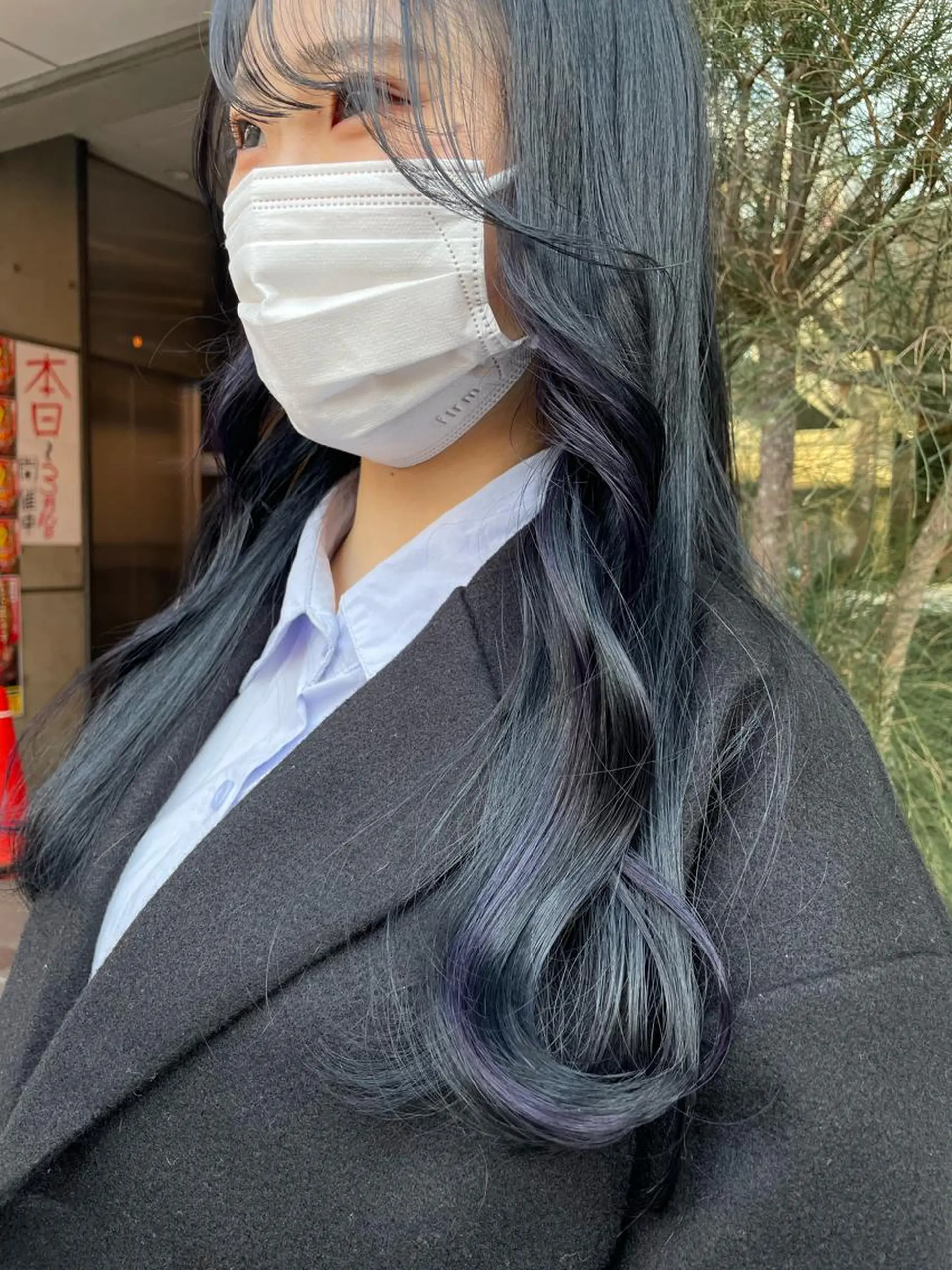 ロング カラー 黒髪 ブルーカラー ブルーブラック ブルーラベンダー ラベンダーカラー ヘアカラー 🧁はるひ/ ZEST八王子🟡のヘアスタイル