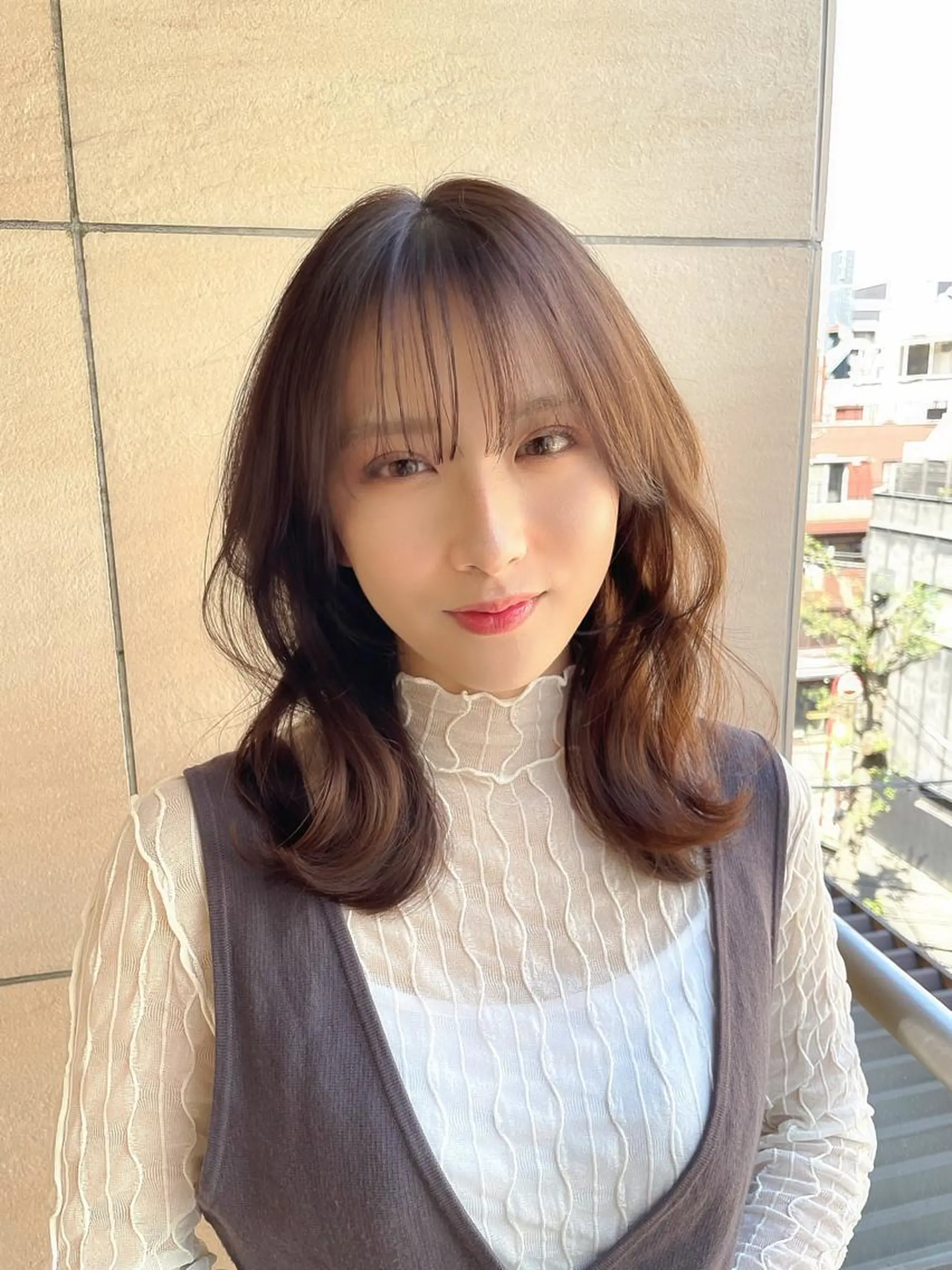 ミディアム 横山将大/wカラー/ 韓国風パーマ/恵比寿のヘアスタイル