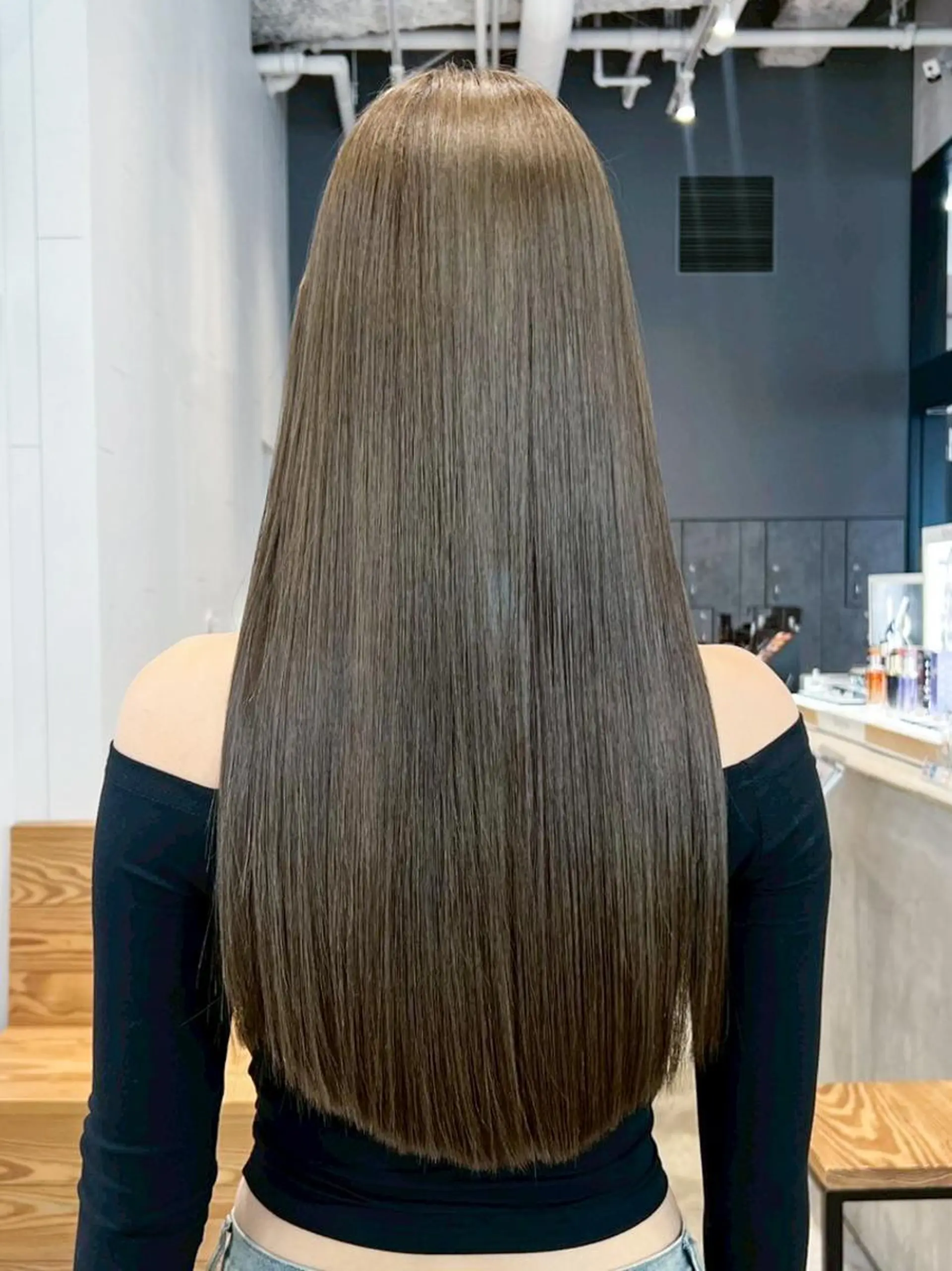カラー セミロング 韓国風ヘア おくれ毛 カット ヘアカラー トリートメント ITby ALBUM 北千住店のヘアスタイル