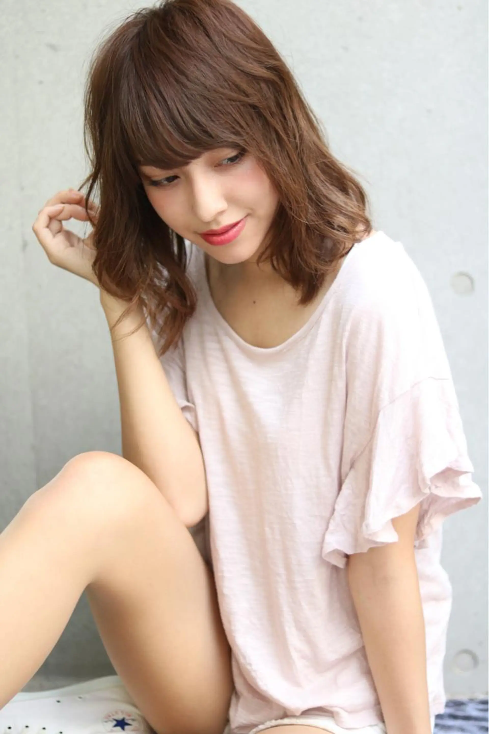 セミロング ロング カラー パーマ 髪質改善//縮毛矯正 This表参道のヘアスタイル