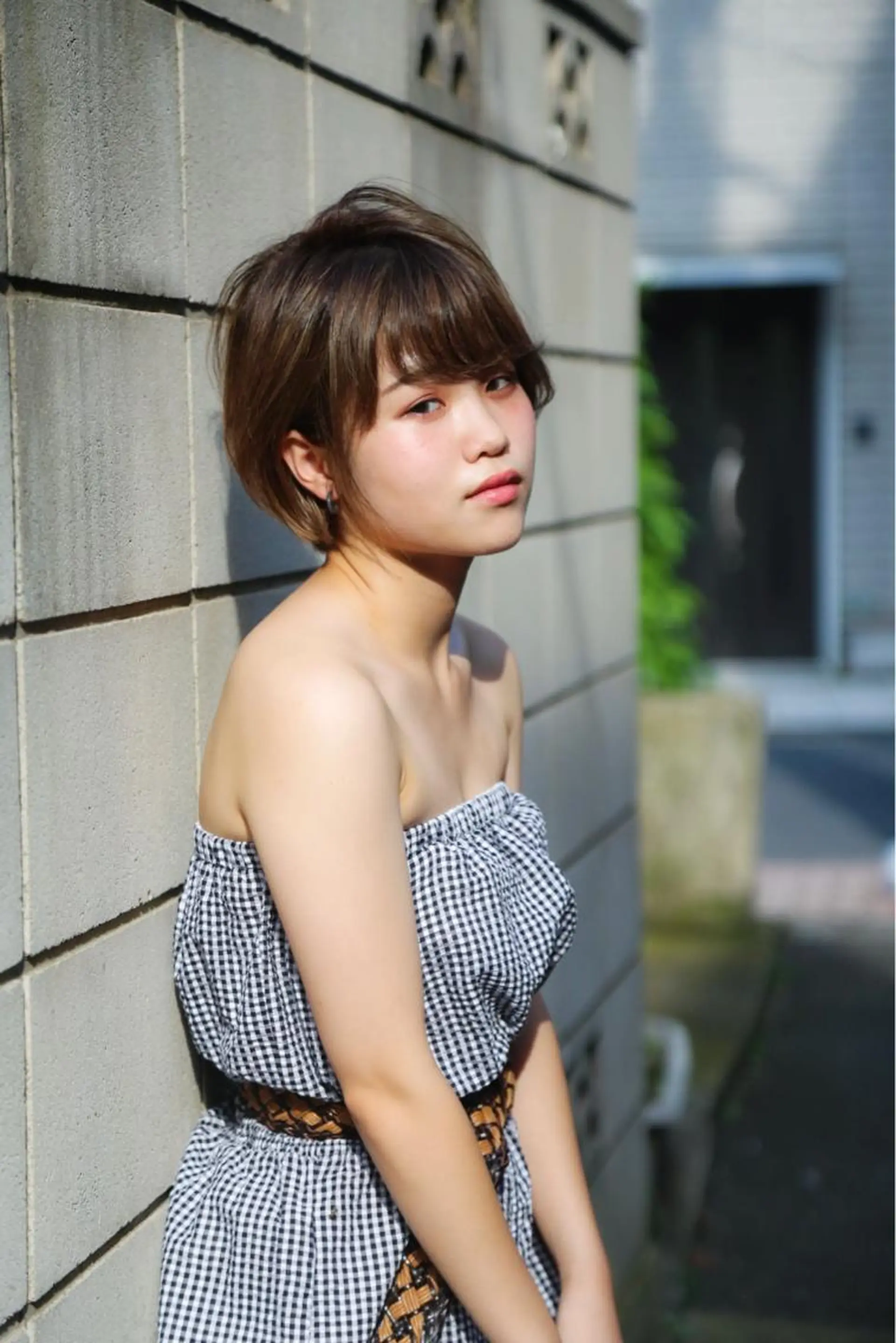 ショート ショートヘア 小顔カット オーストヘアージジ所属・TAI透明カラー 柔らかい縮毛矯正のヘアスタイル