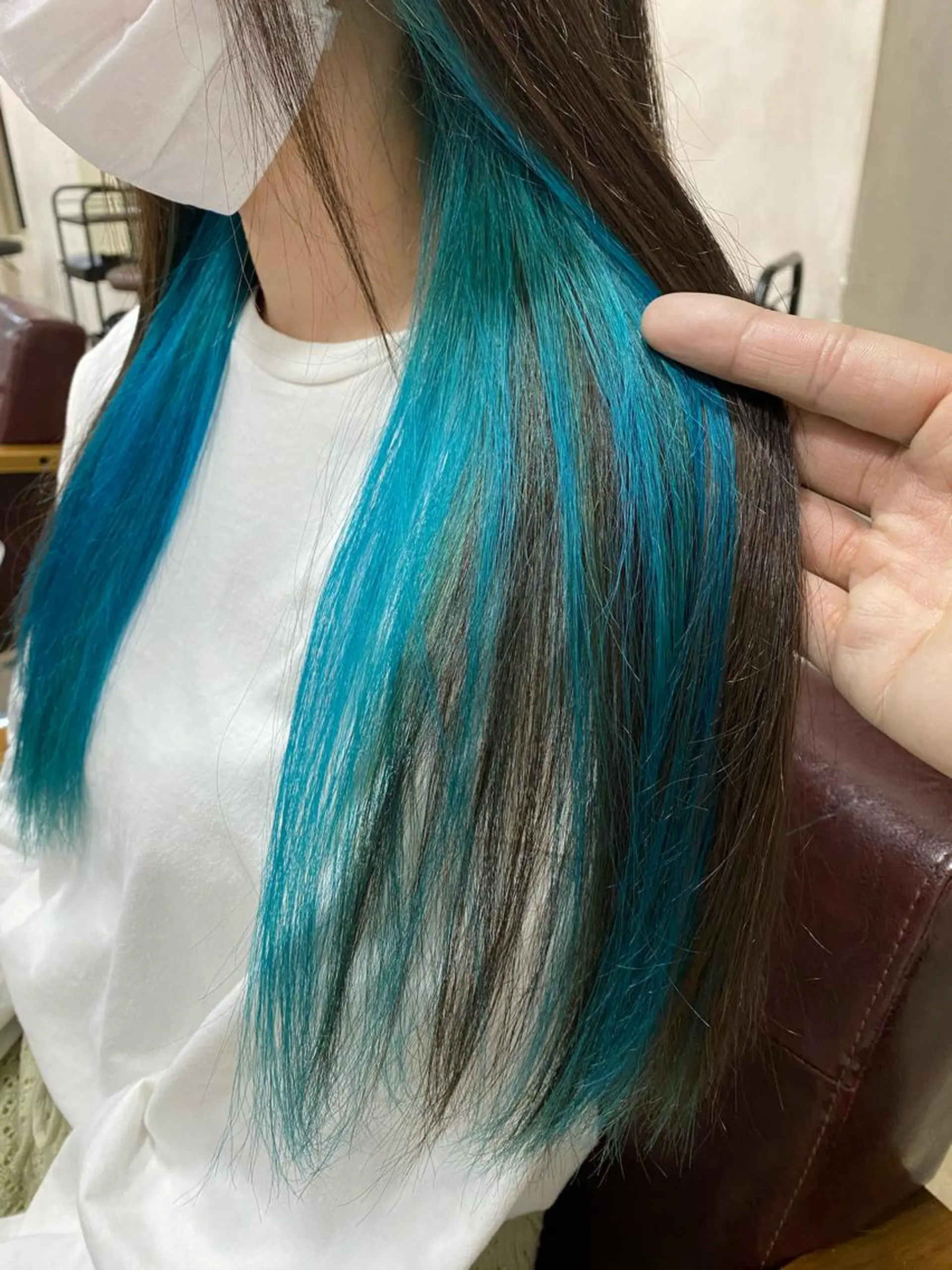 ロング カラー ブリーチ ブルーカラー インナーカラー ヘアカラー ALLY（アリー）所属・ミニモお気に入り数 No.1宍戸雄弥のヘアスタイル