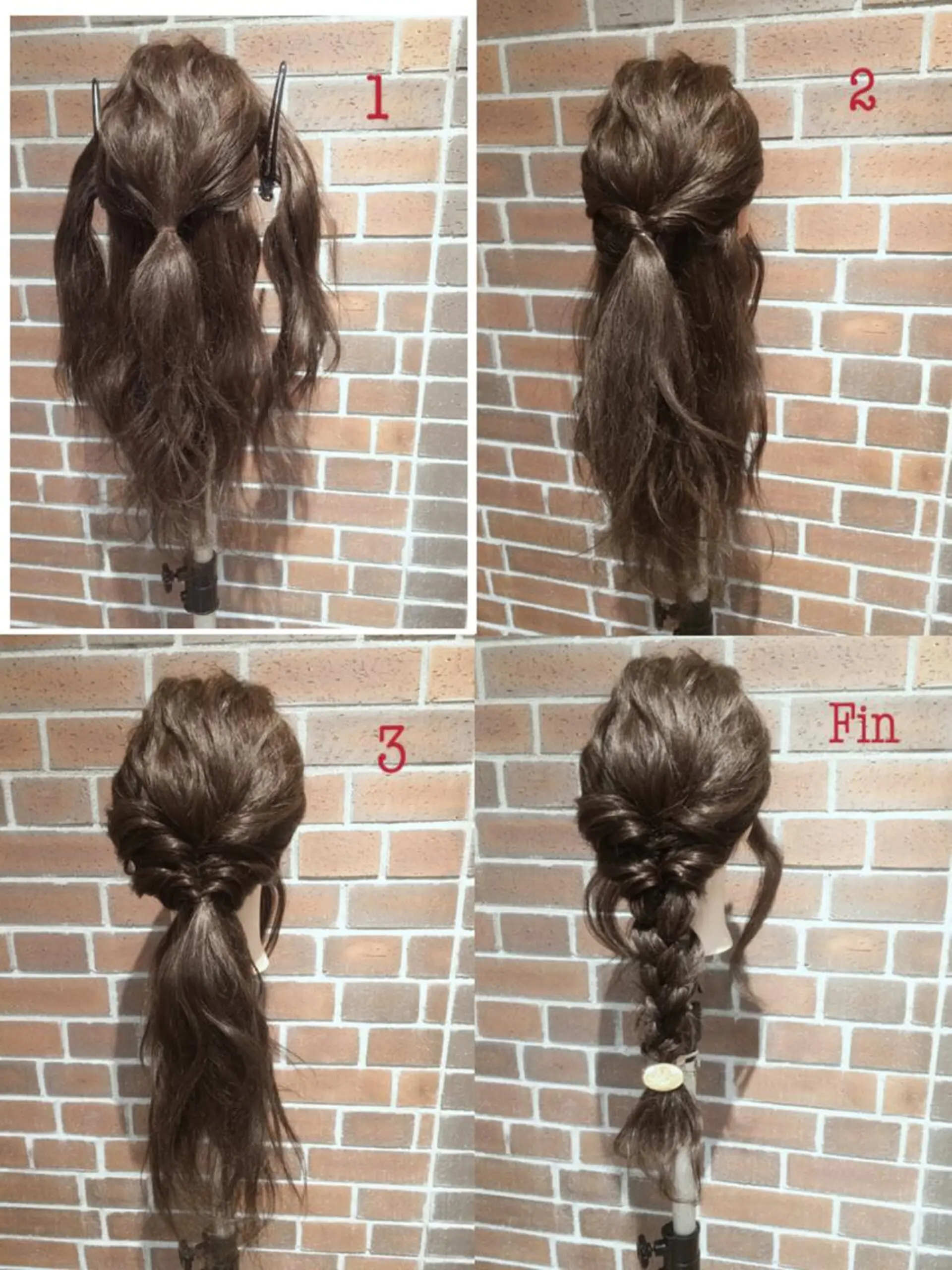 ミディアム セミロング ロング カラー ヘアアレンジ 三つ編み カラー&矯正スペシャ リスト宮本　伸一のヘアスタイル