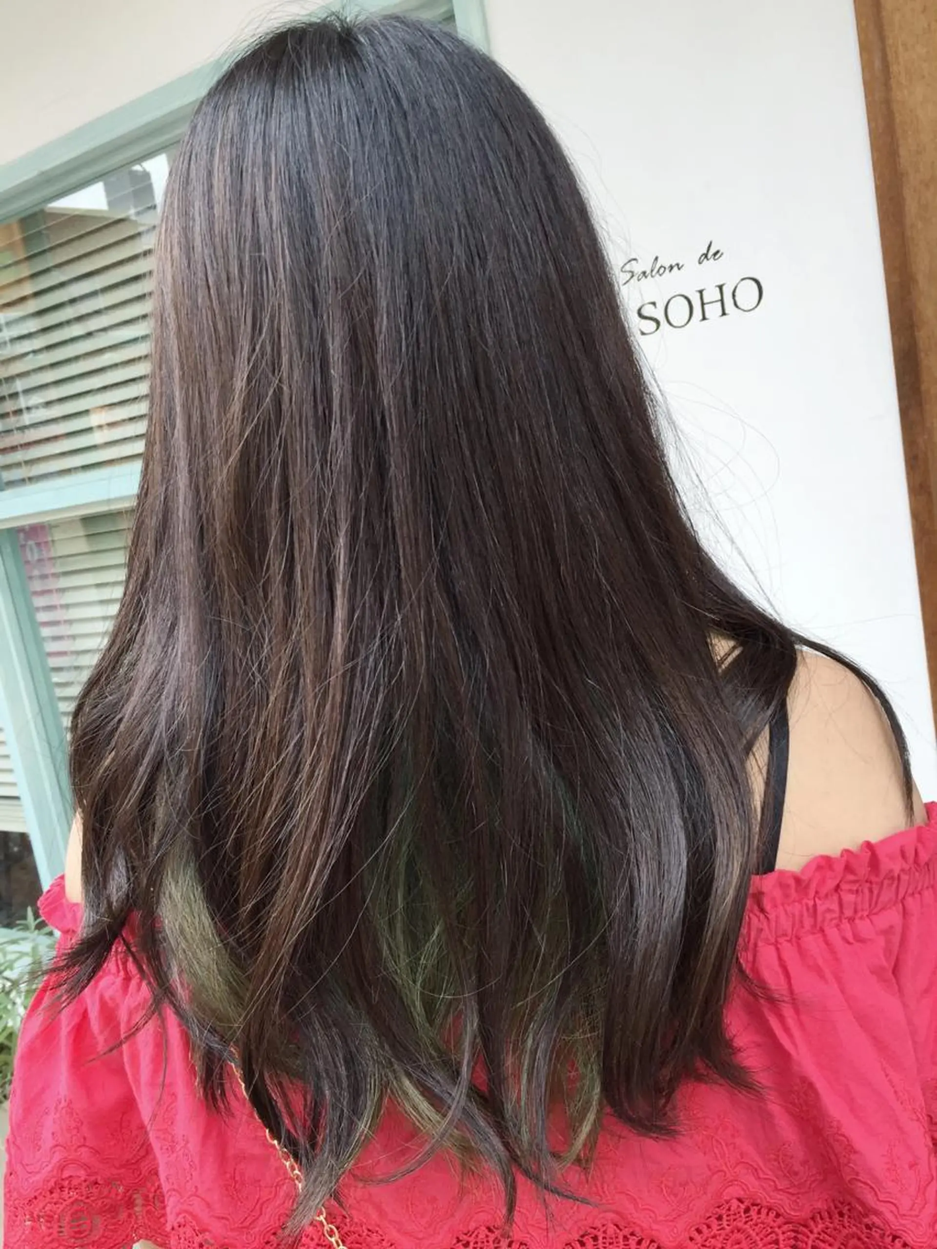 セミロング カラー アッシュ ブリーチ インナーカラー ◇おの あすか◇のヘアスタイル