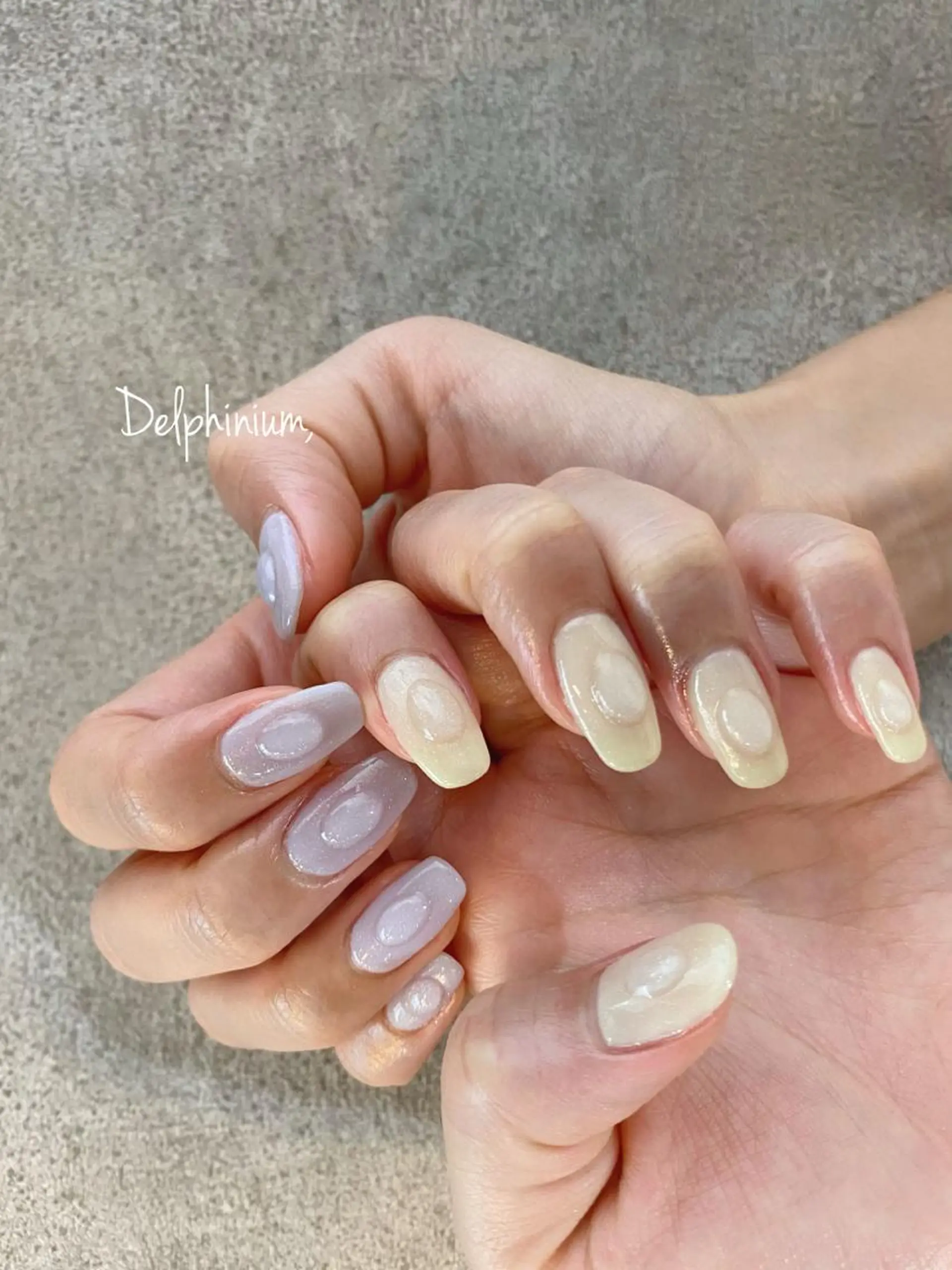 ネイル アートネイル ガーリー パステルネイル シンプルネイル 岡本 友恵のネイルデザイン