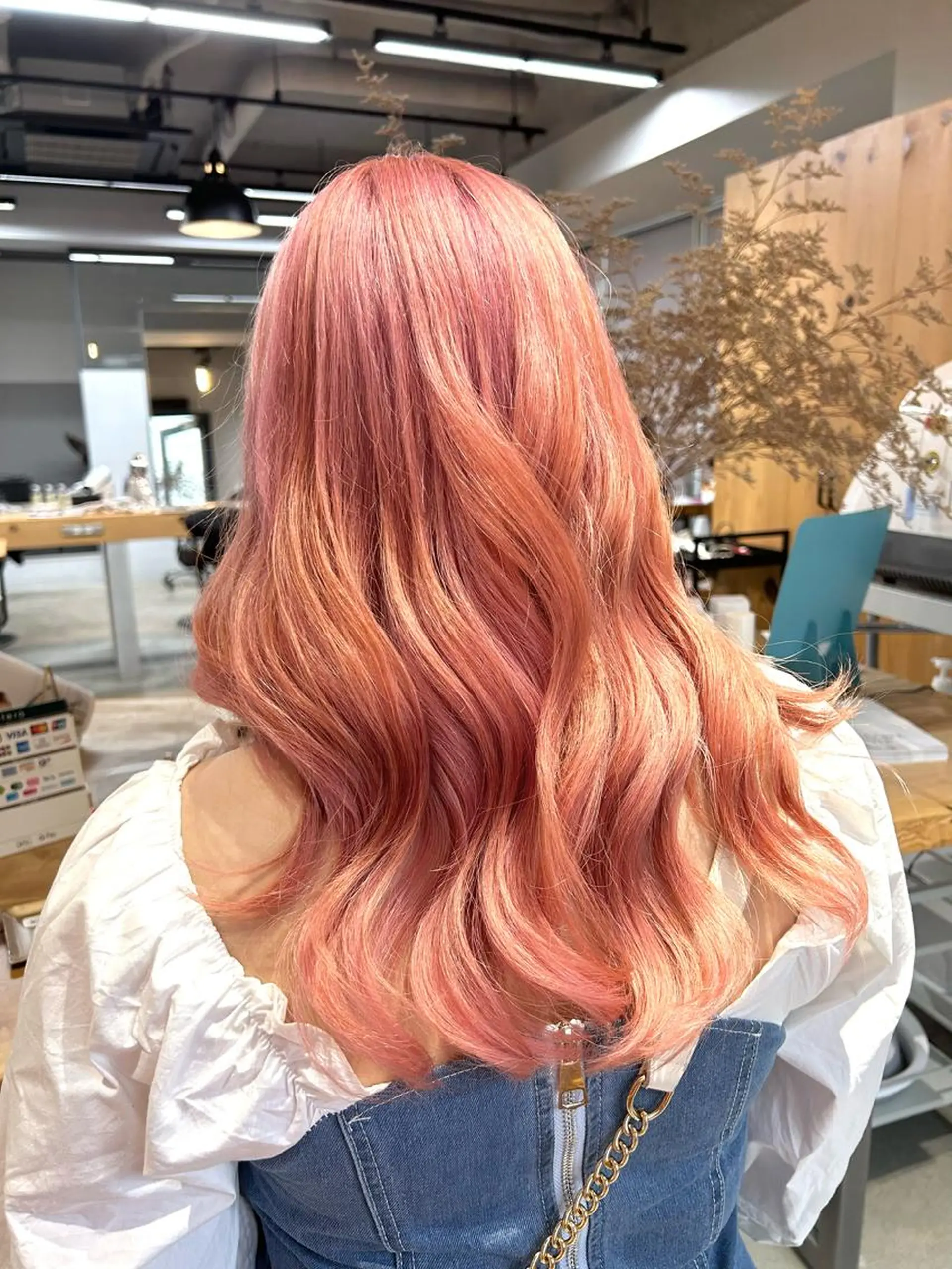 セミロング カラー ピンクカラー ヘアカラー ROCCOeast Rukaのヘアスタイル