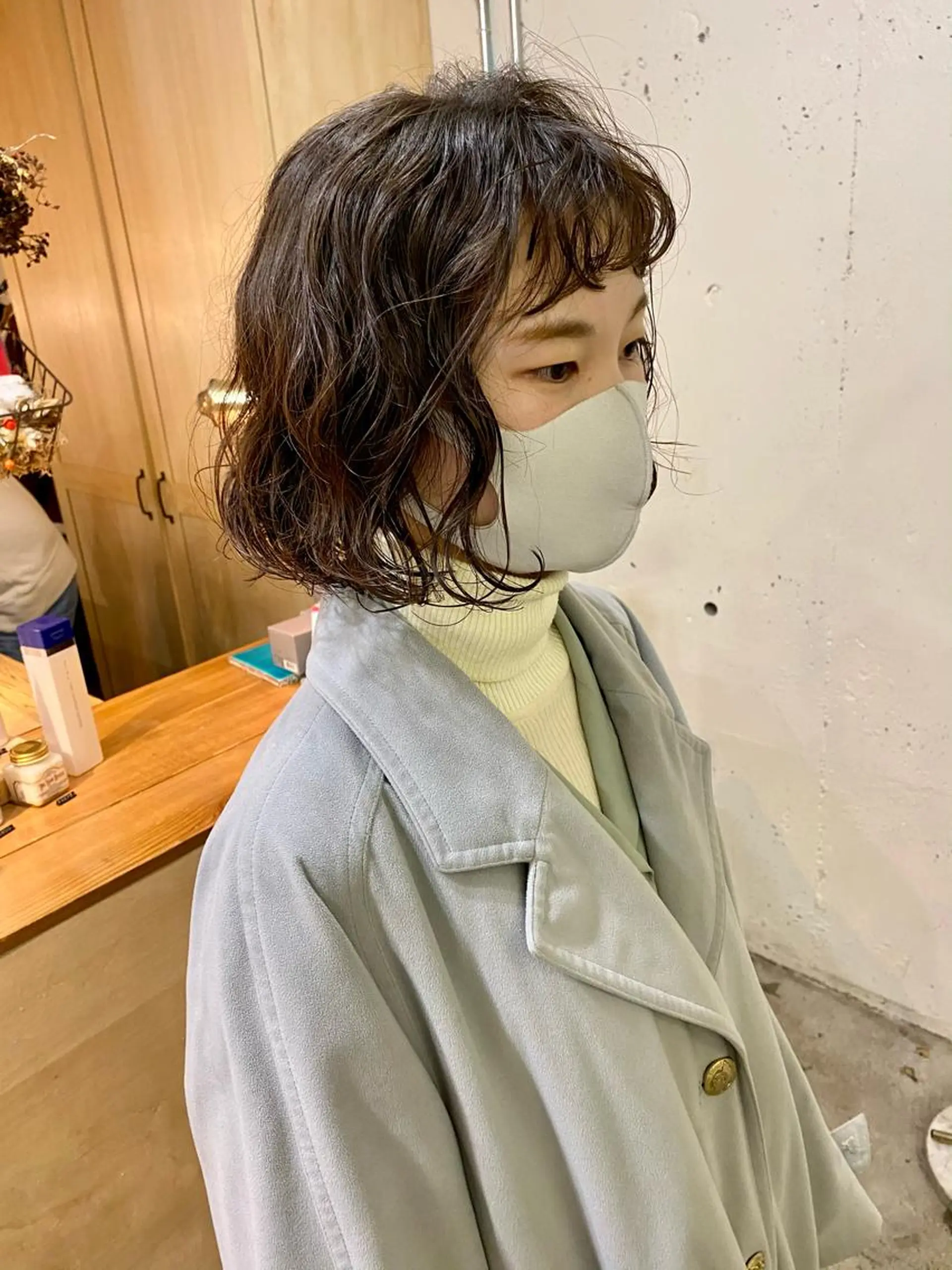 ミディアム パーマ ミディアムパーマ ボブ パーマ美容師 hanaのヘアスタイル