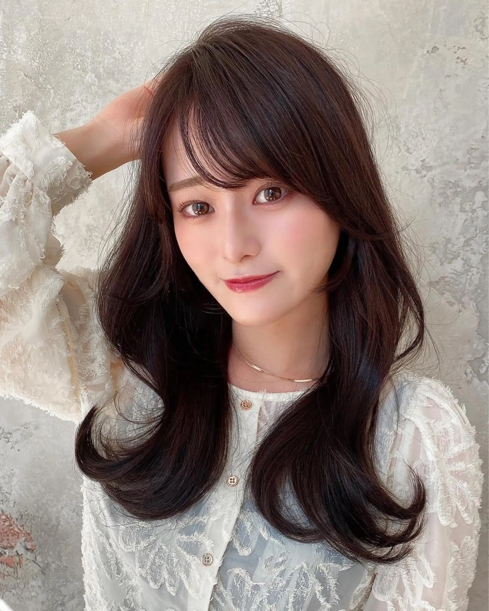 ロング くびれヘア 髪質改善 ロング 縮毛矯正 カット ヘアカラー トリートメント 🧡くびれヘア/前髪 顔周り🧡久原結衣のヘアスタイル