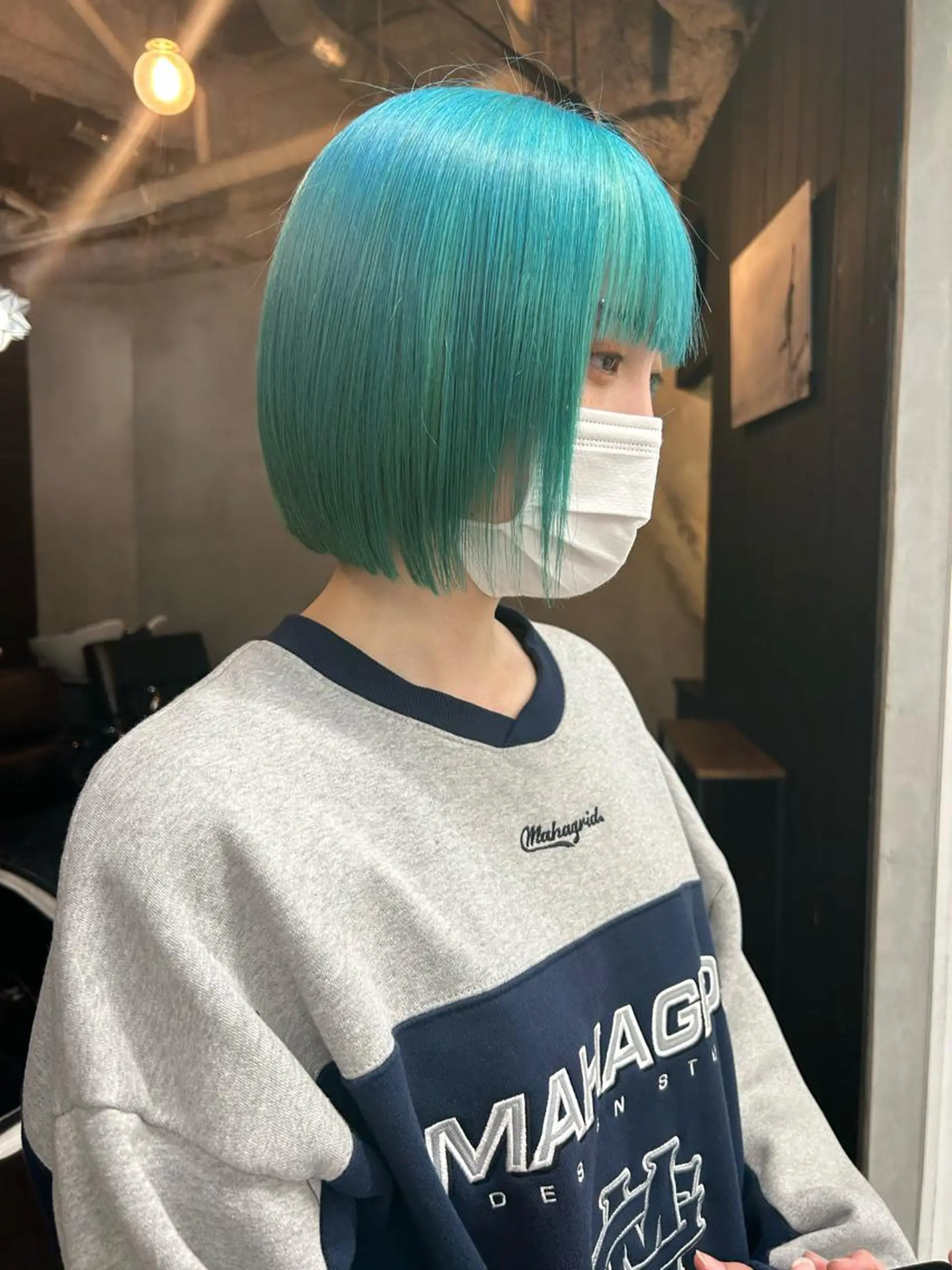 ショート カラー ブルーカラー カット ヘアカラー トリートメント 🧸艶々韓国ヘア 🧁mizunaのヘアスタイル