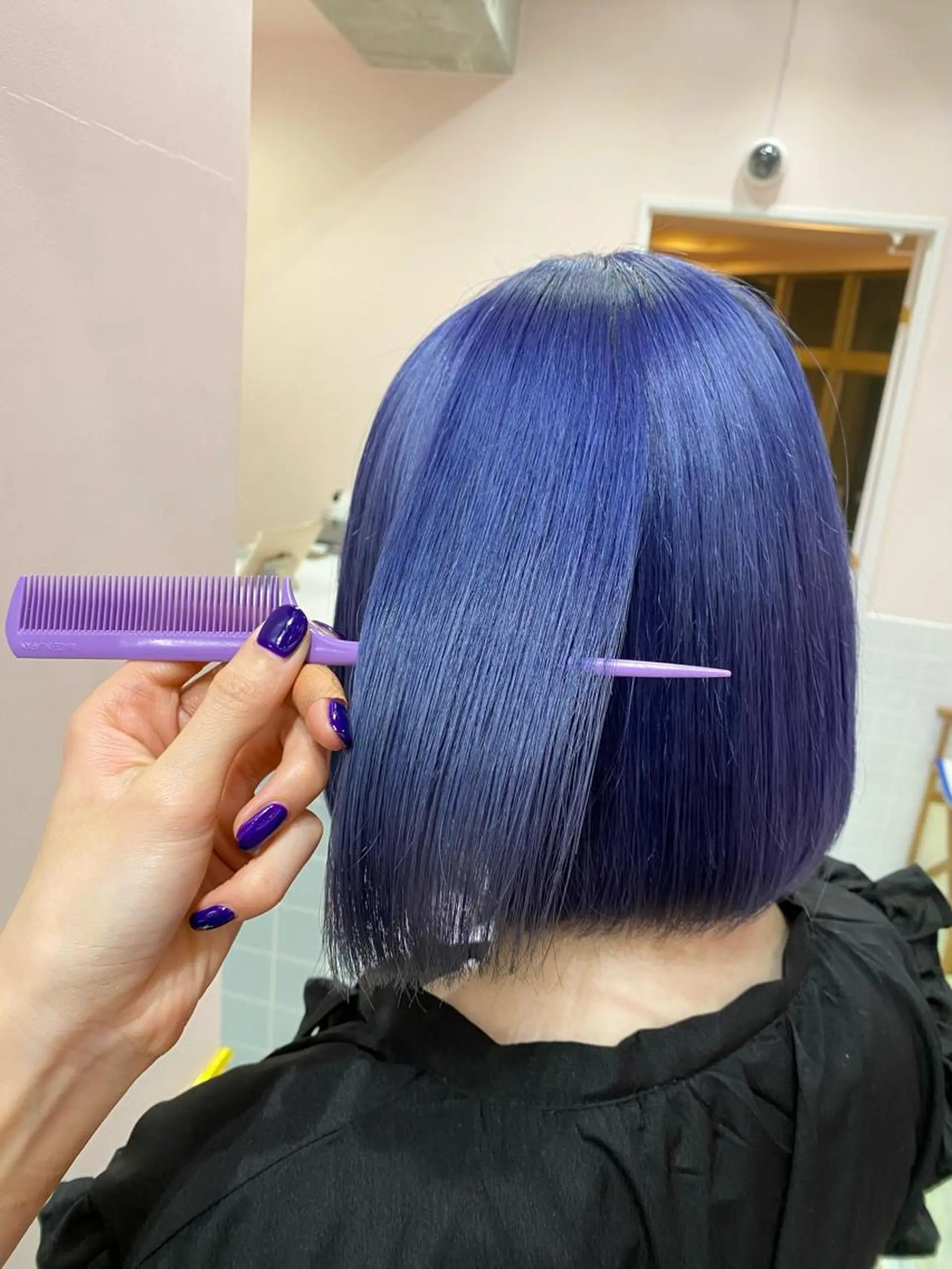 セミロング カラー ブリーチ ブルーカラー バイオレットカラー ヘアカラー トリートメント ヘアセット 楓🦋韓国系レイヤー / 透明感カラー🤍のヘアスタイル