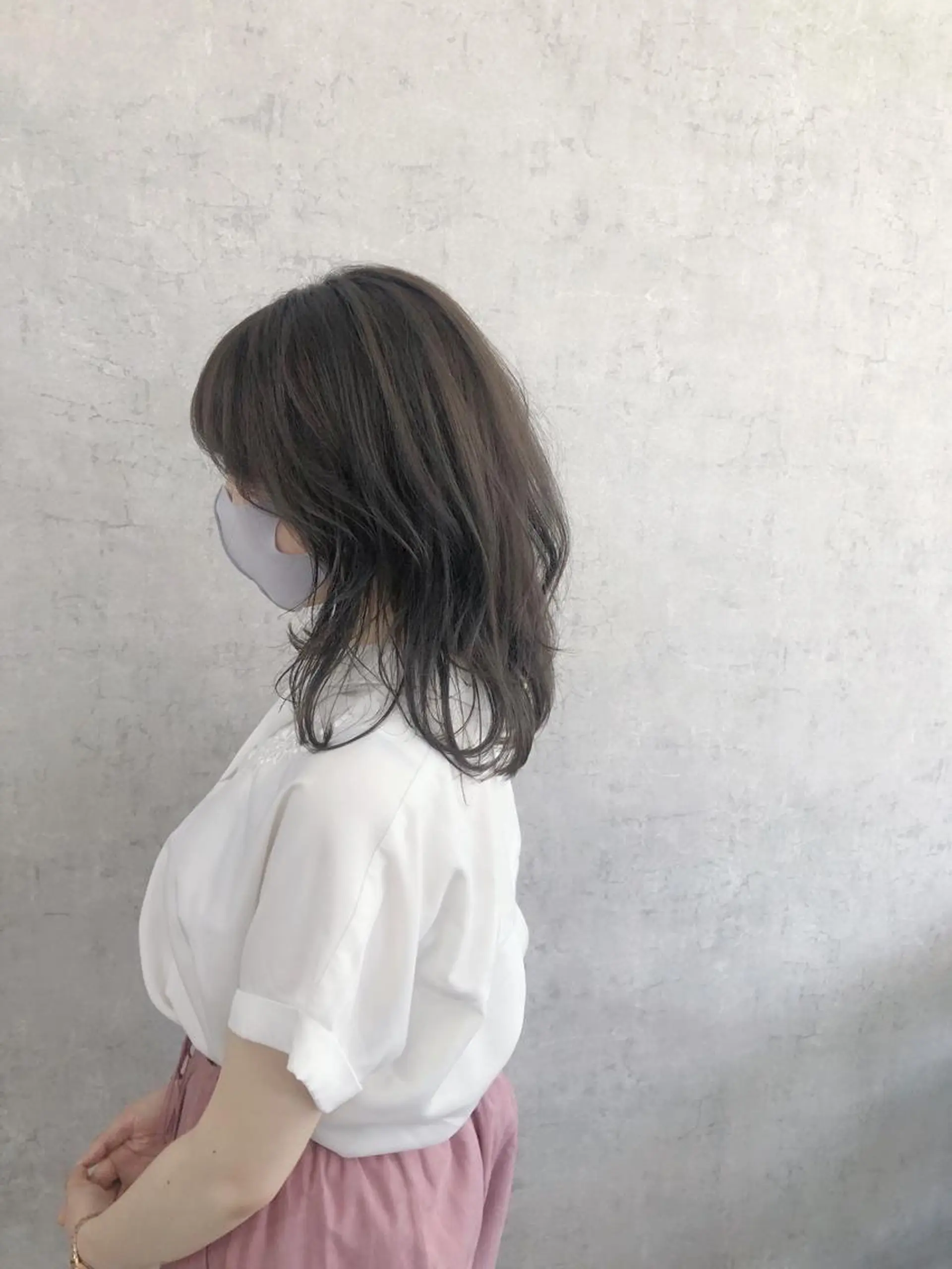 ミディアム カラー ヘアアレンジ ネイル マツエク・マツパ アディクシーカラー バレイヤージュ ミストバング ベージュカラー ブリーチ eir心斎橋店所属・エビスザキレン/メン ズ/心斎橋🌳のヘアスタイル