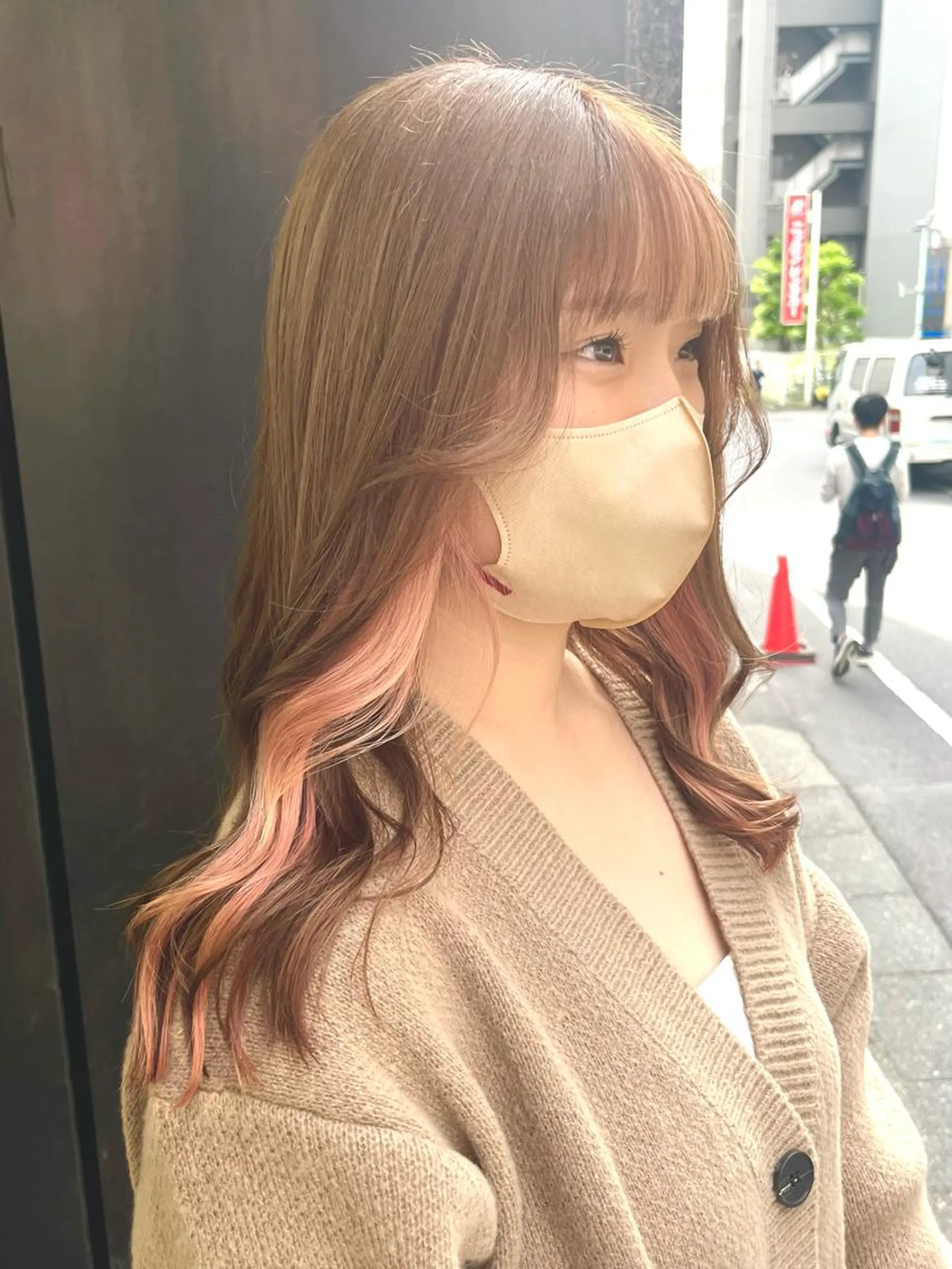 ロング カラー ヘアカラー トリートメント ヘアセット 🎀透明感ブリーチ カラー🎀ミズキのヘアスタイル